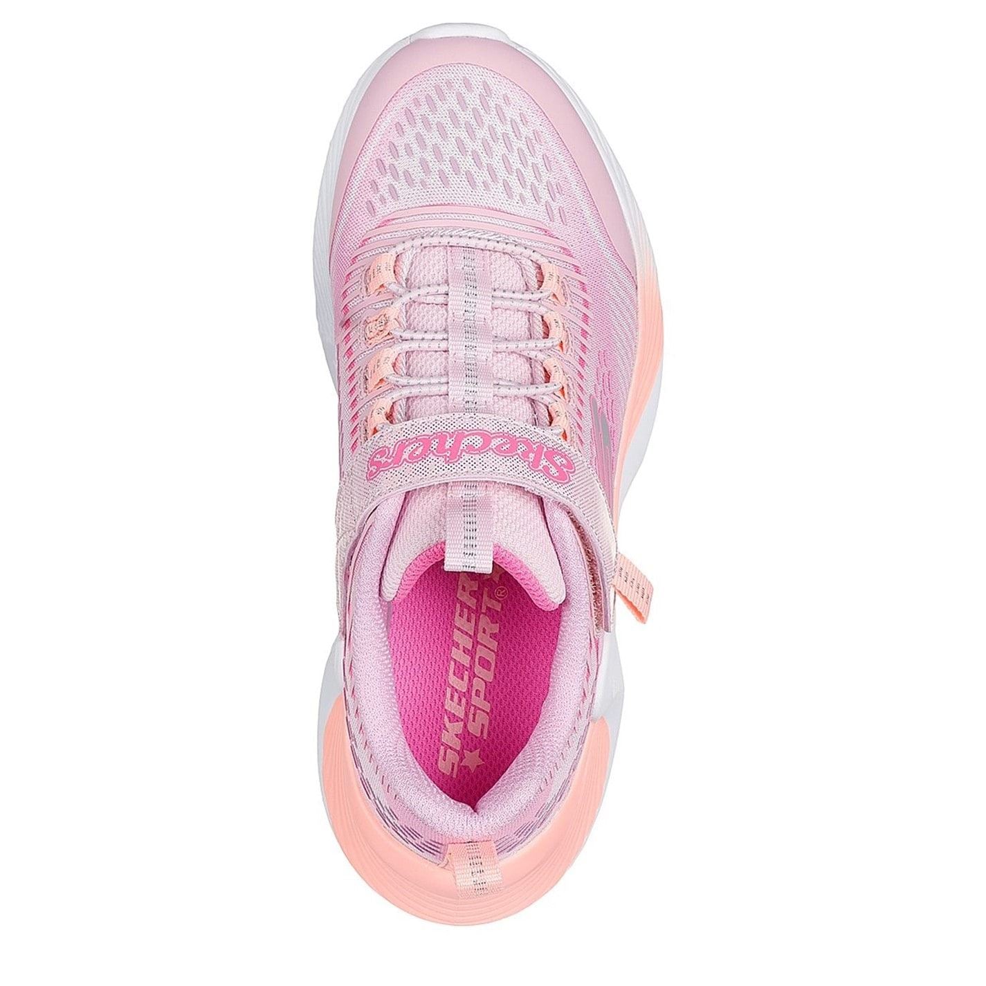 Skechers Sparkle Mesh Print Low Top Sneakers with Bungee Straps