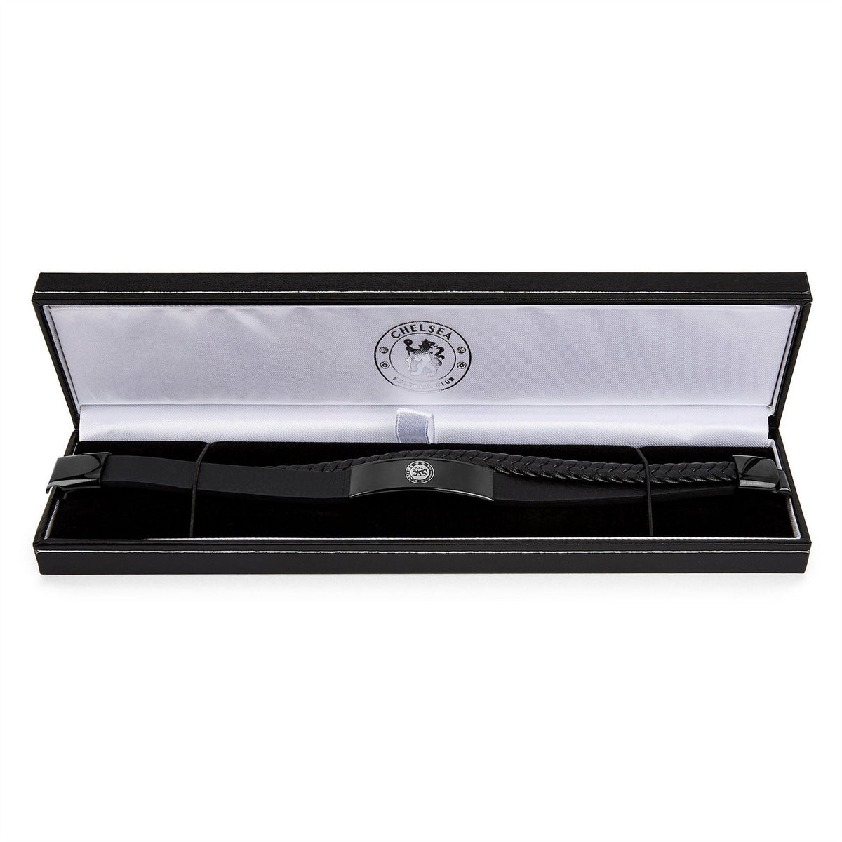Team Officially Licensed Stainless Steel And Leather Black Ip Bracelet