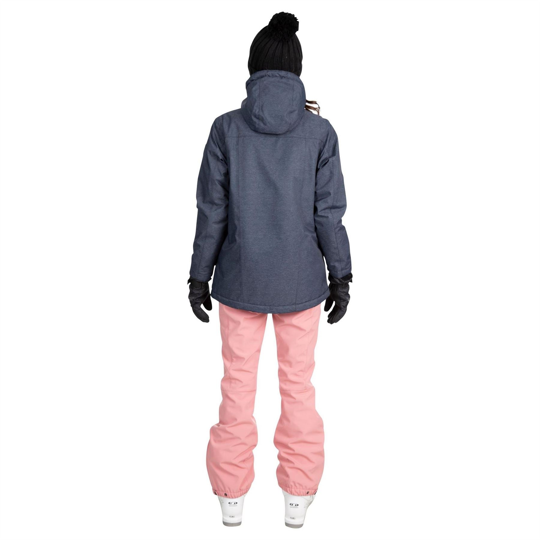 Trespass Signal Heathered Patterned Hooded Ribbed Cuff Ski Jacket