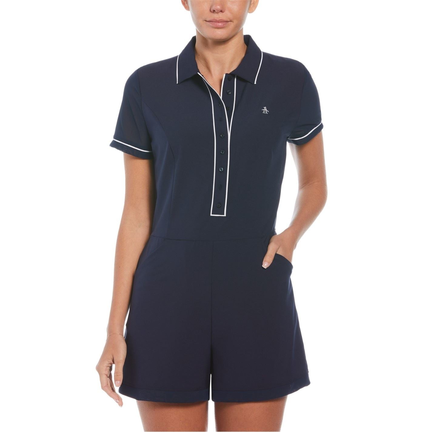 Original Penguin Golf Collared Neck Short Sleeve Romper