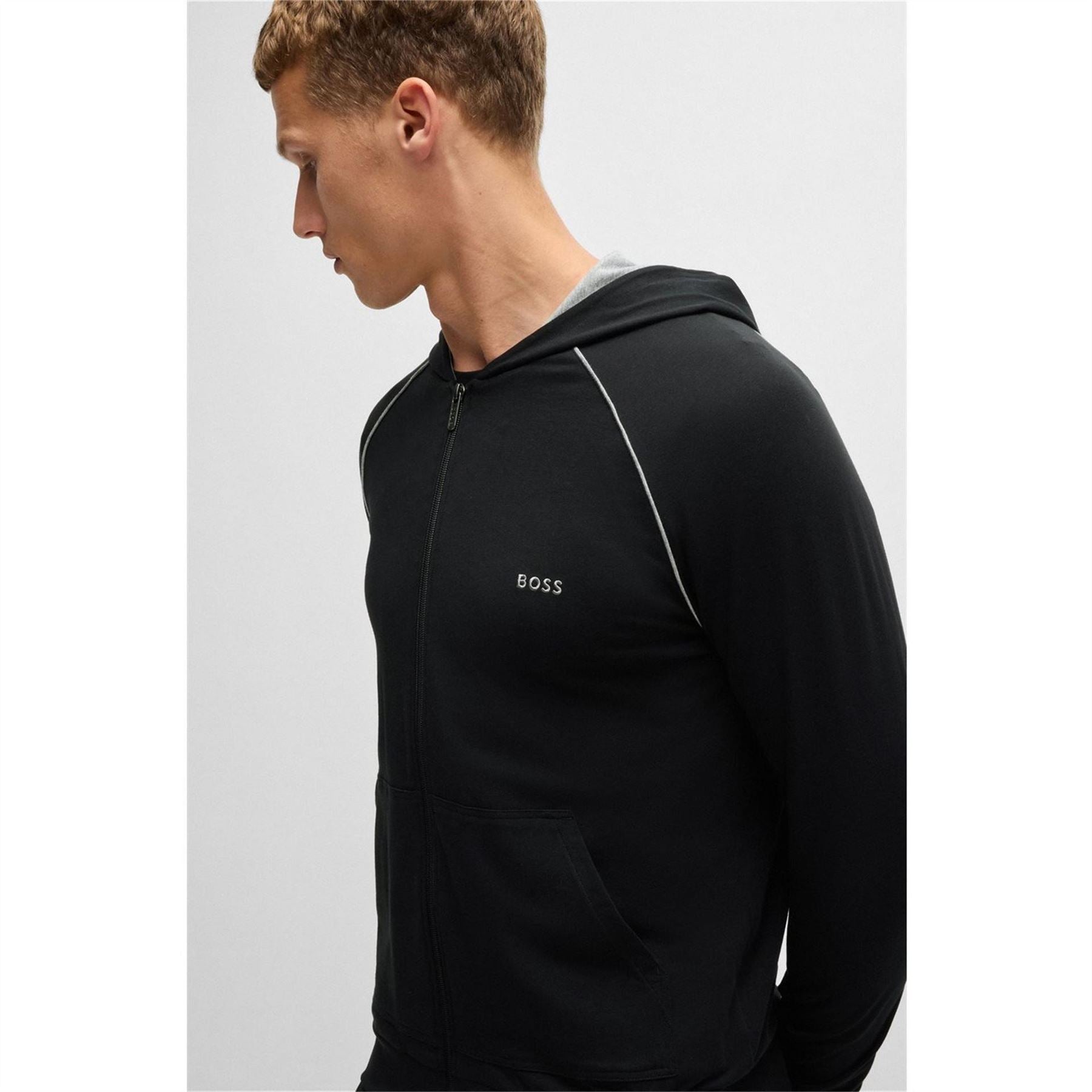 Boss BOSS Mix  And  Match Zipped Hoodie   Full Zip Closure