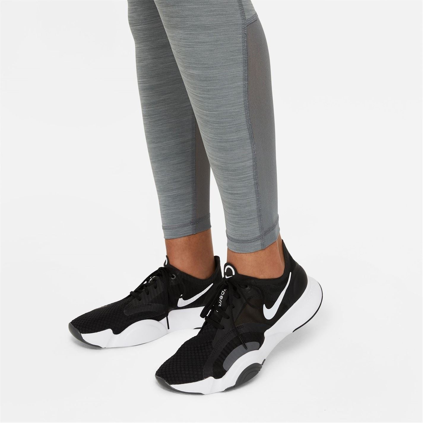 Nike Womens Pro Mid Rise Mesh Panelled Leggings