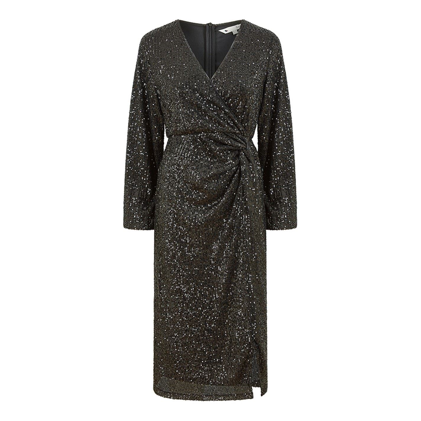 Yumi Sequin Wrap Top With Velvet Tie