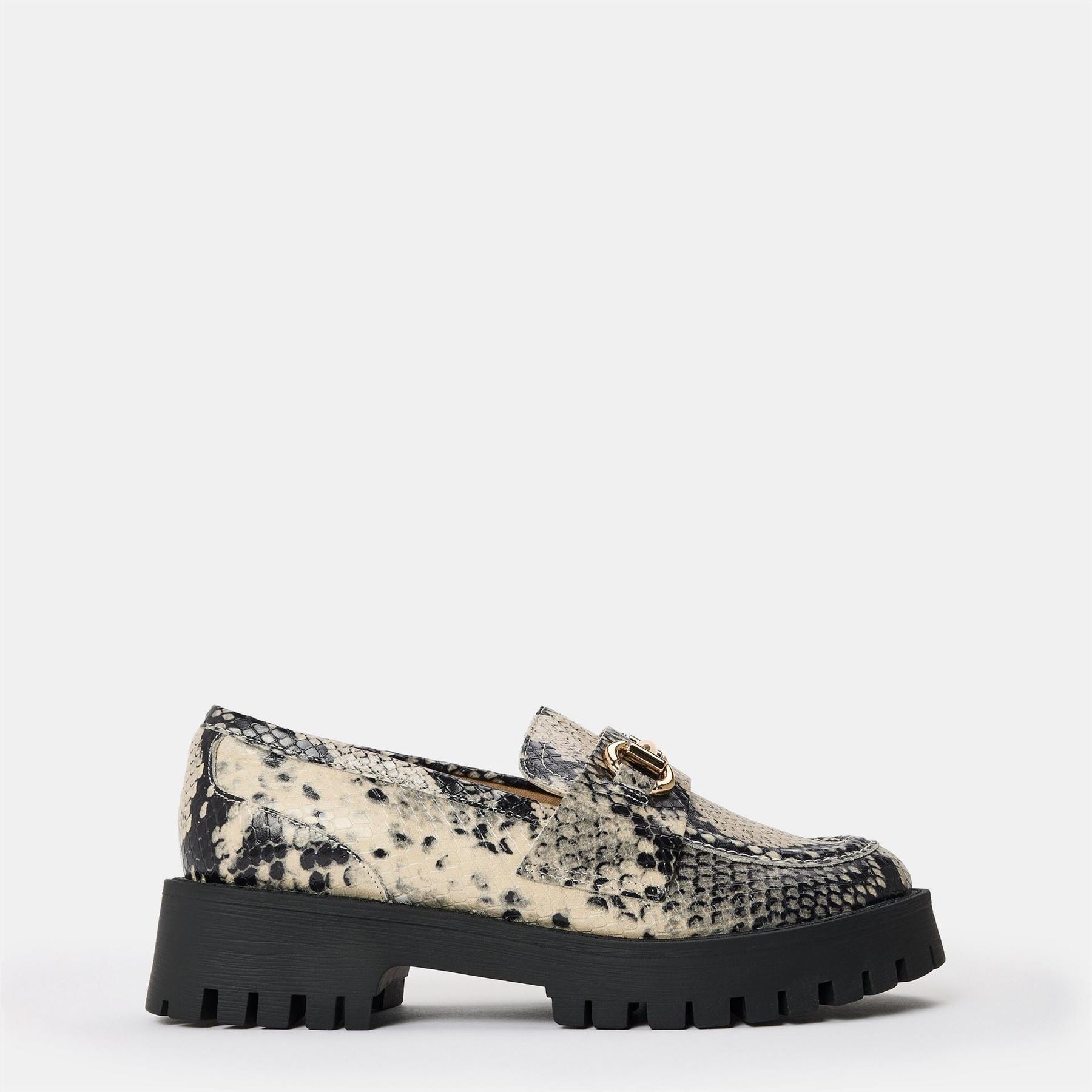 Steve Madden Lando Snake Patterned Lug Sole Loafers