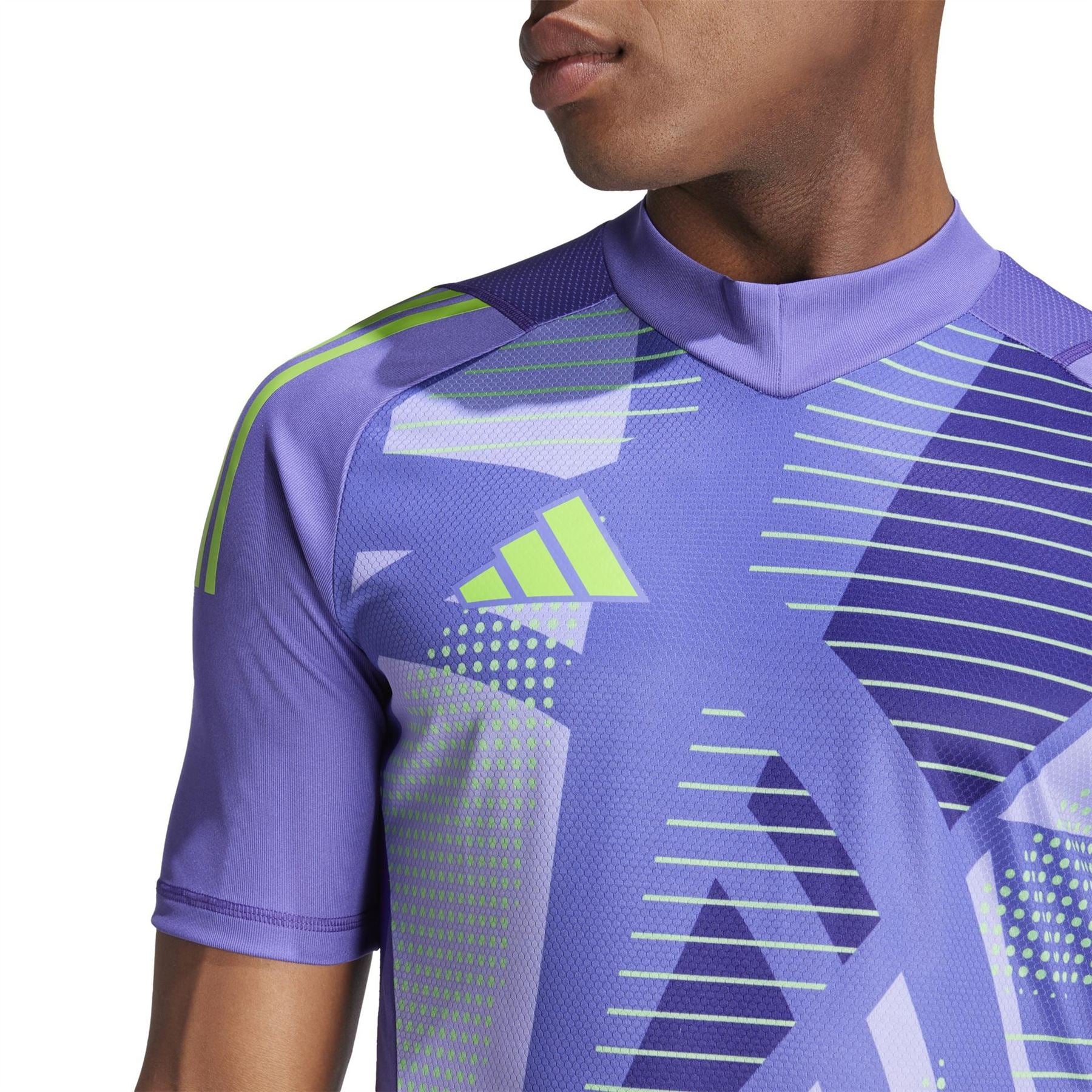 adidas V-Neck Short Sleeve Slim Fit Jersey Top