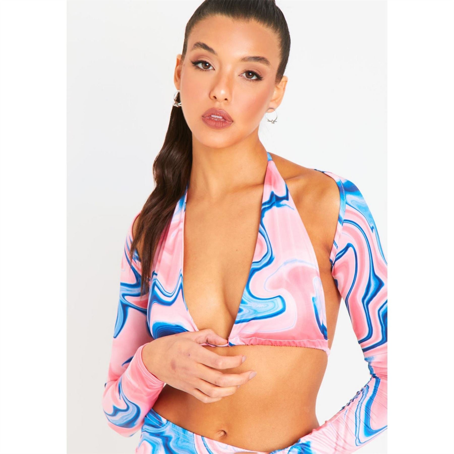 Missy Empire Printed Bikini Top With Matching Bolero