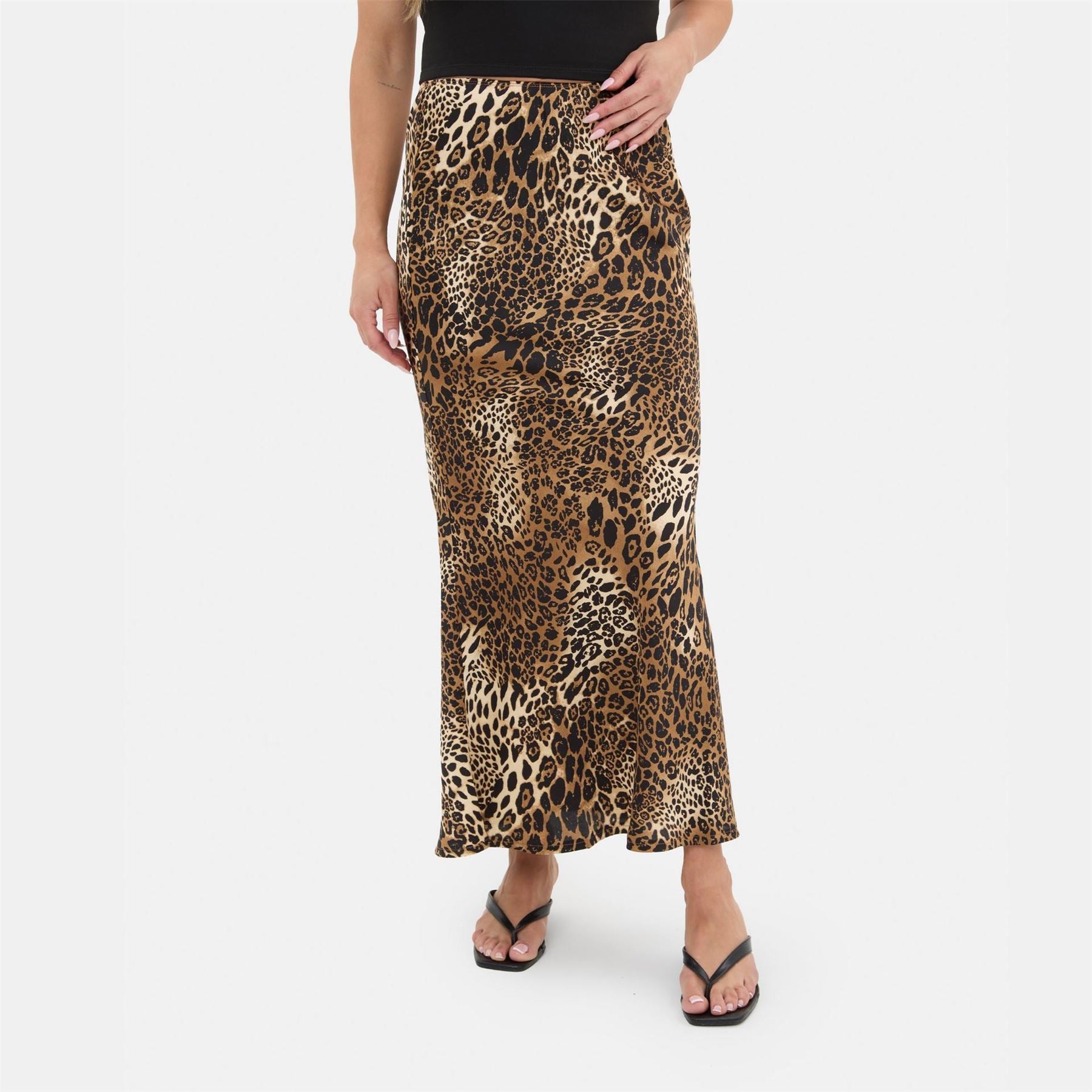 I Saw It First Print Satin Maxi Skirt