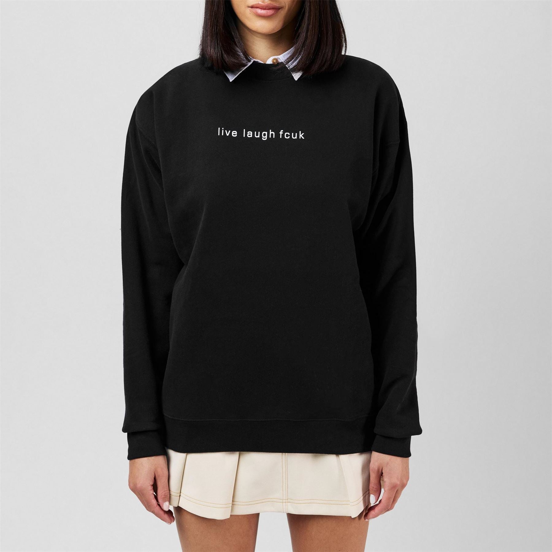 FCUK Crew Neck Lettering Relaxed Sweatshirt