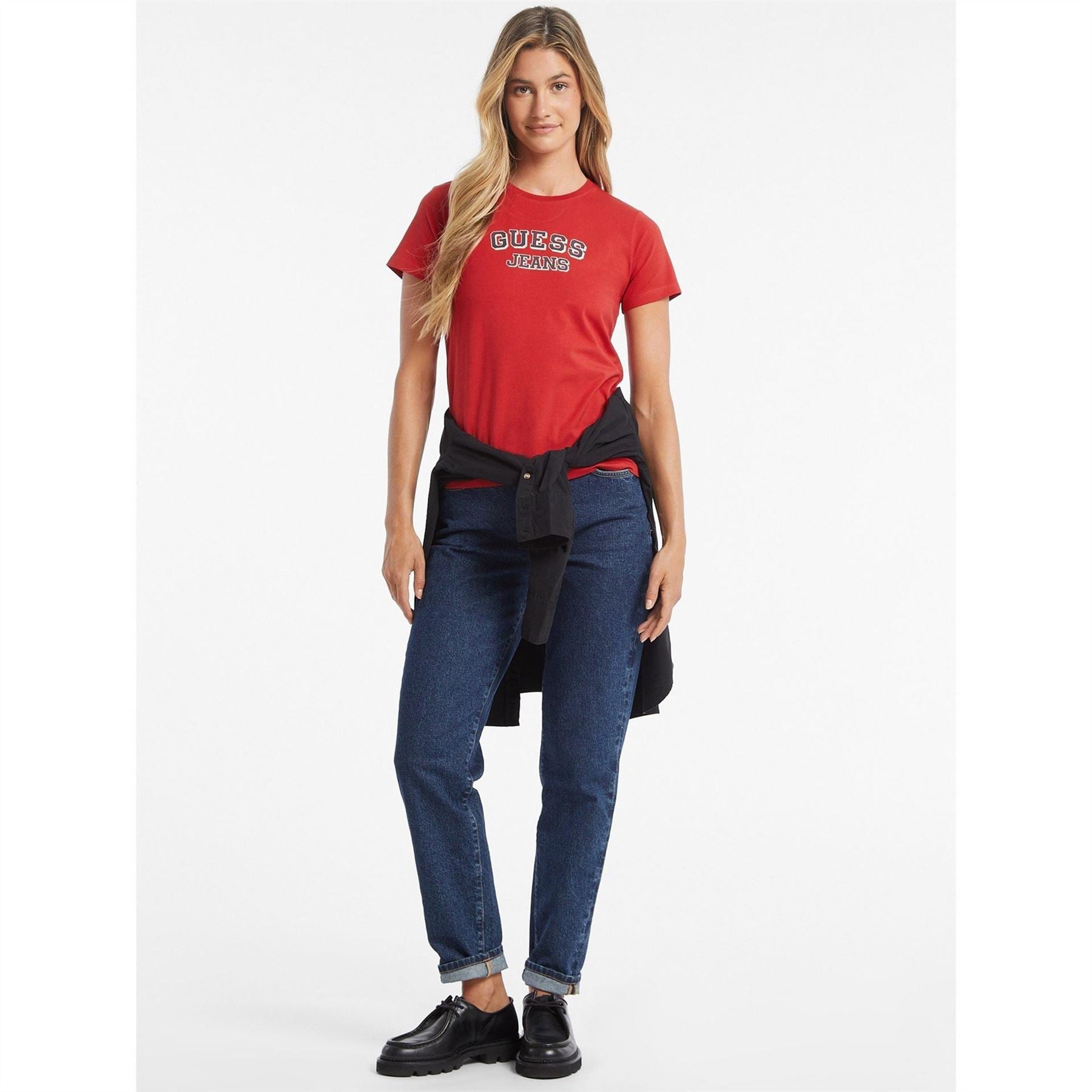 Guess Varsity Lettering Crew Neck T-Shirt