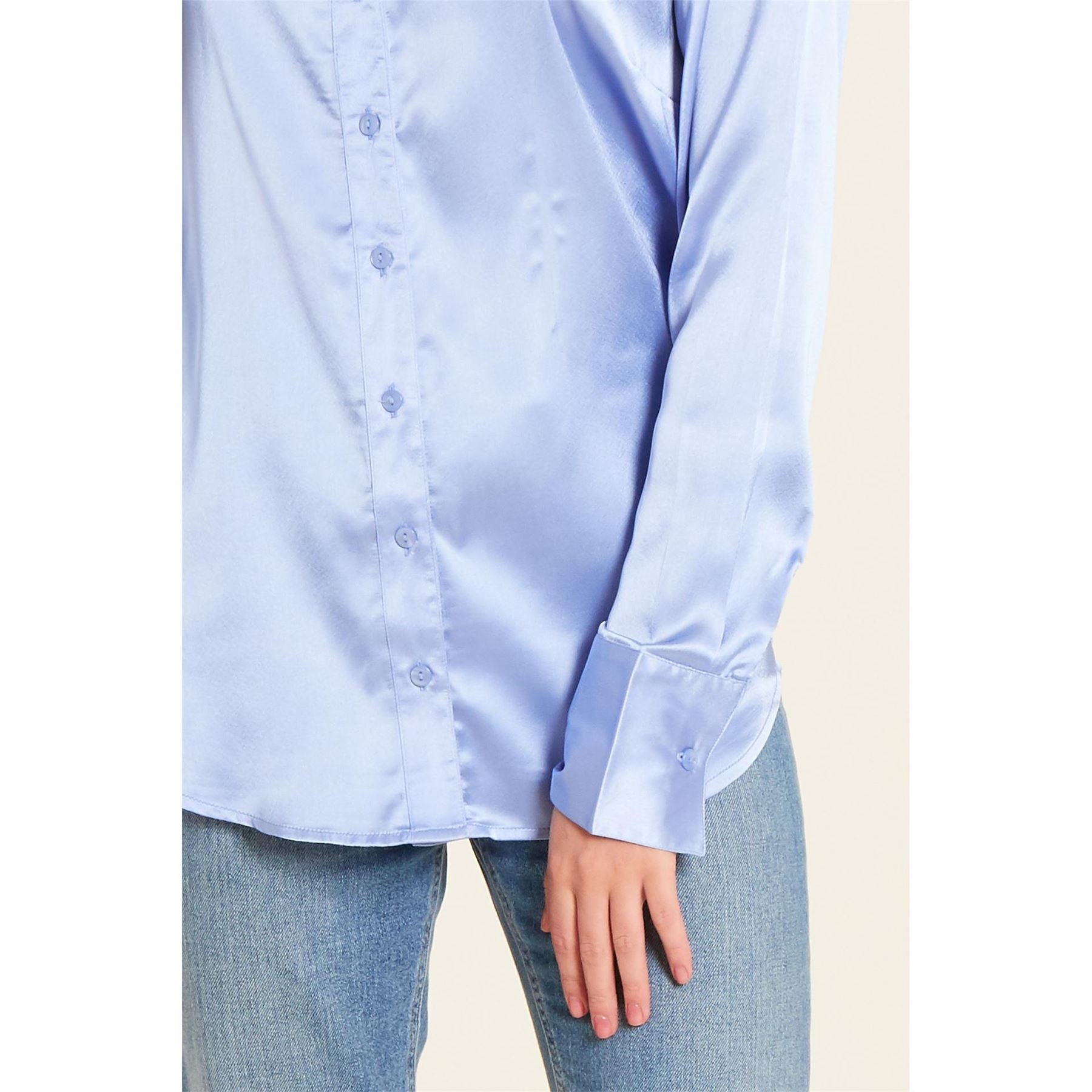 Be You Satin Long Sleeve Regular Fit Shirt