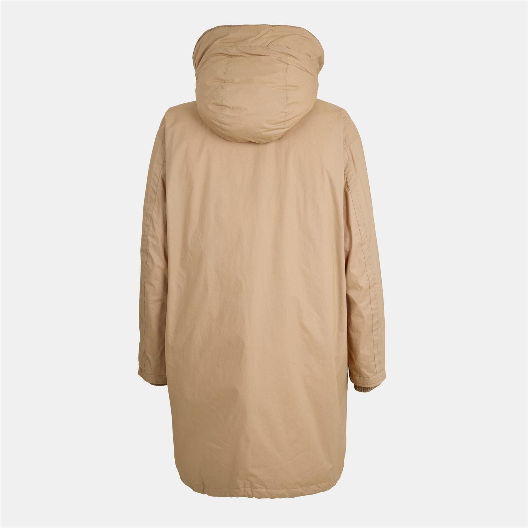 Boss Camin Solid Patterned Hooded Ribbed Cuff Waxed Jacket