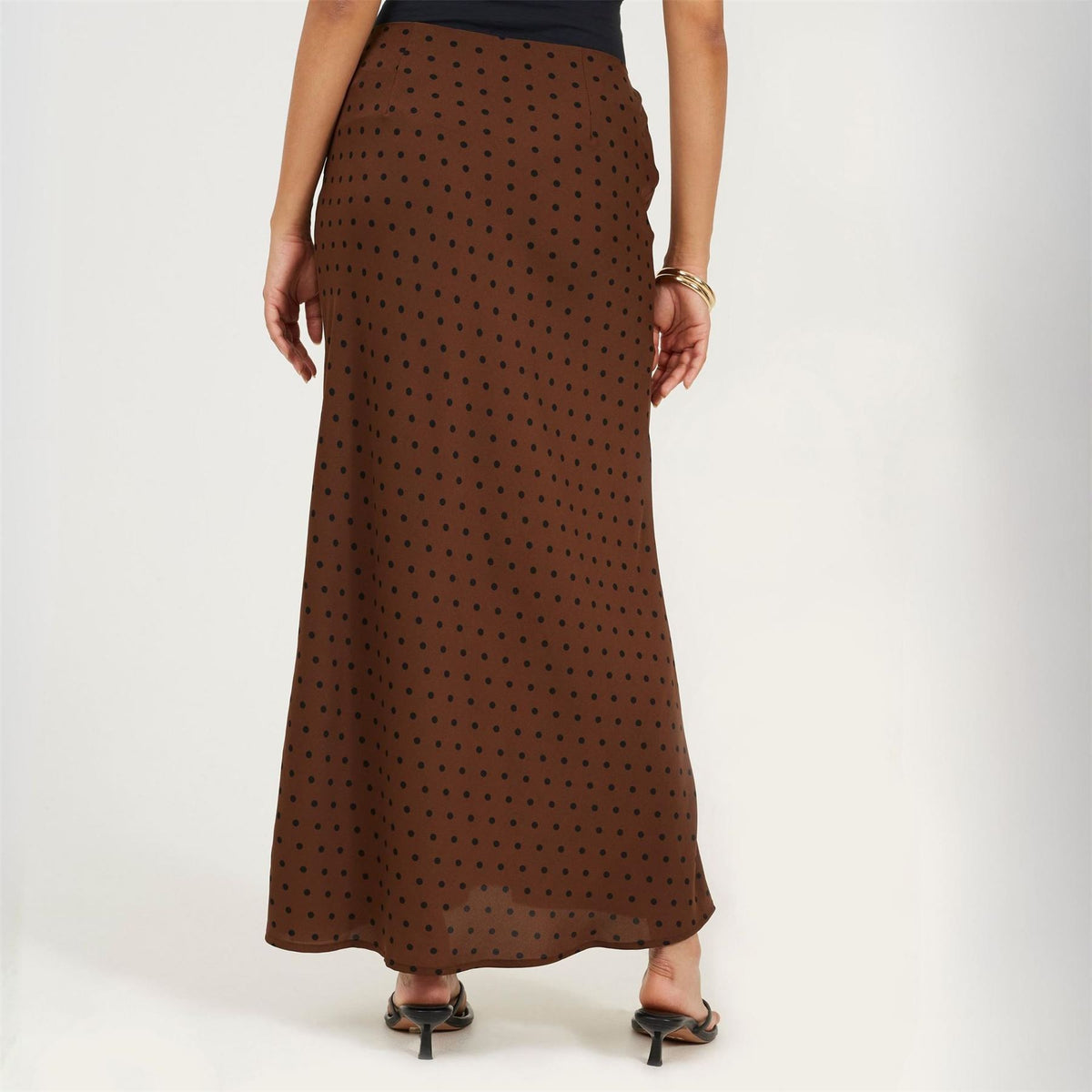Brave Soul Womens Polka Dot Print Maxi Skirt