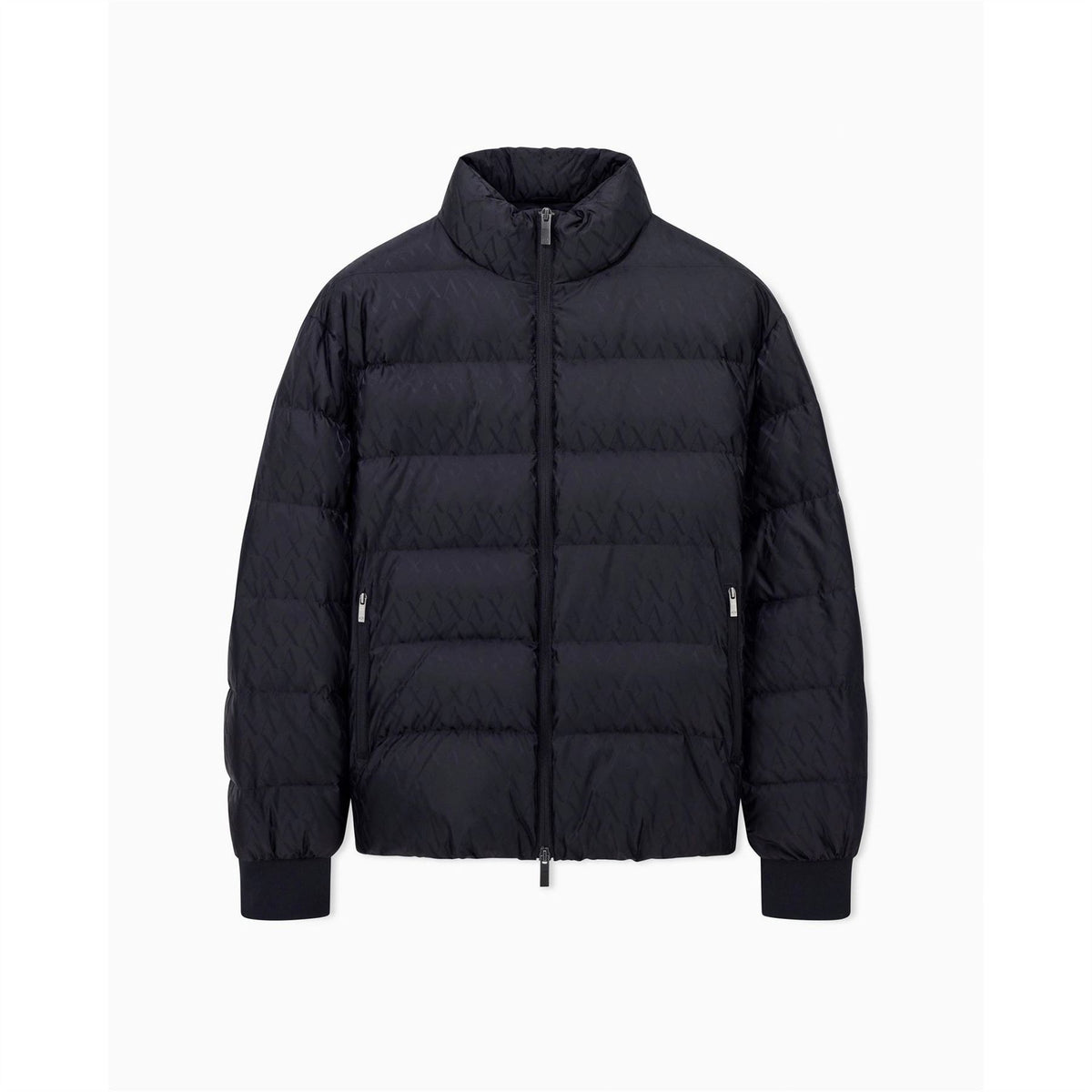 Armani Exchange Exchange Solid Patterned Ribbed Cuff Down Jacket