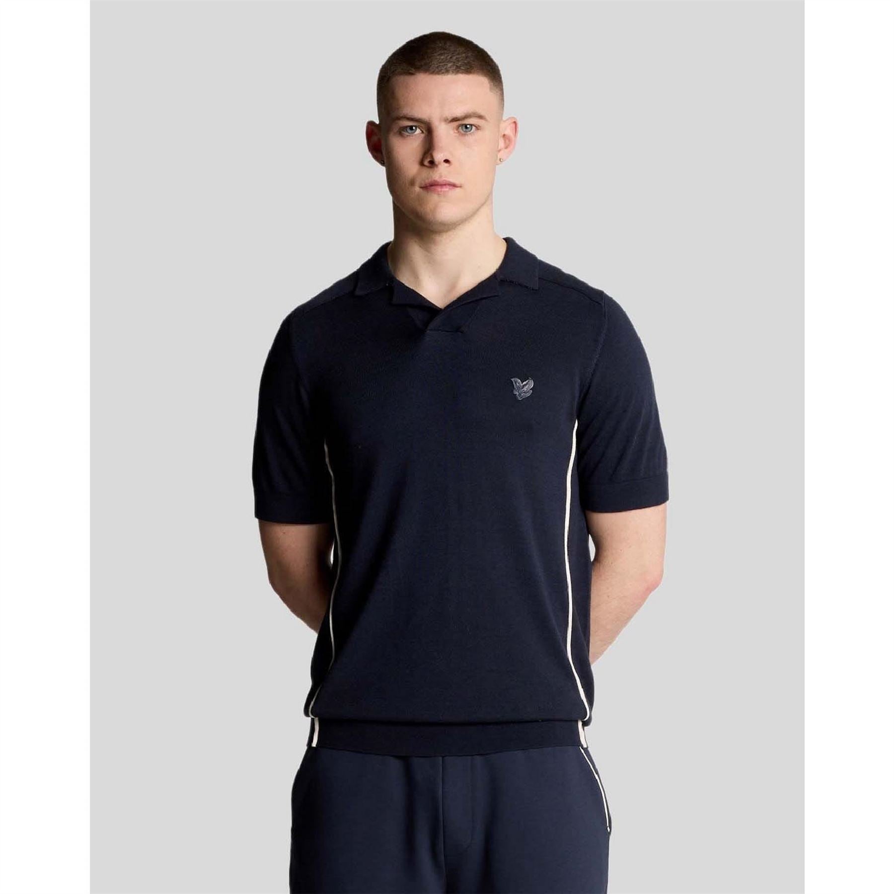 Lyle and Scott Tipped Knitted Polo Shirt