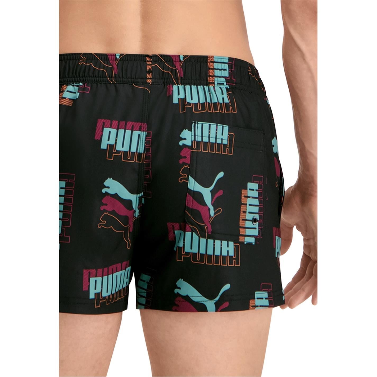 Puma All Over Logo Print Swim Shorts