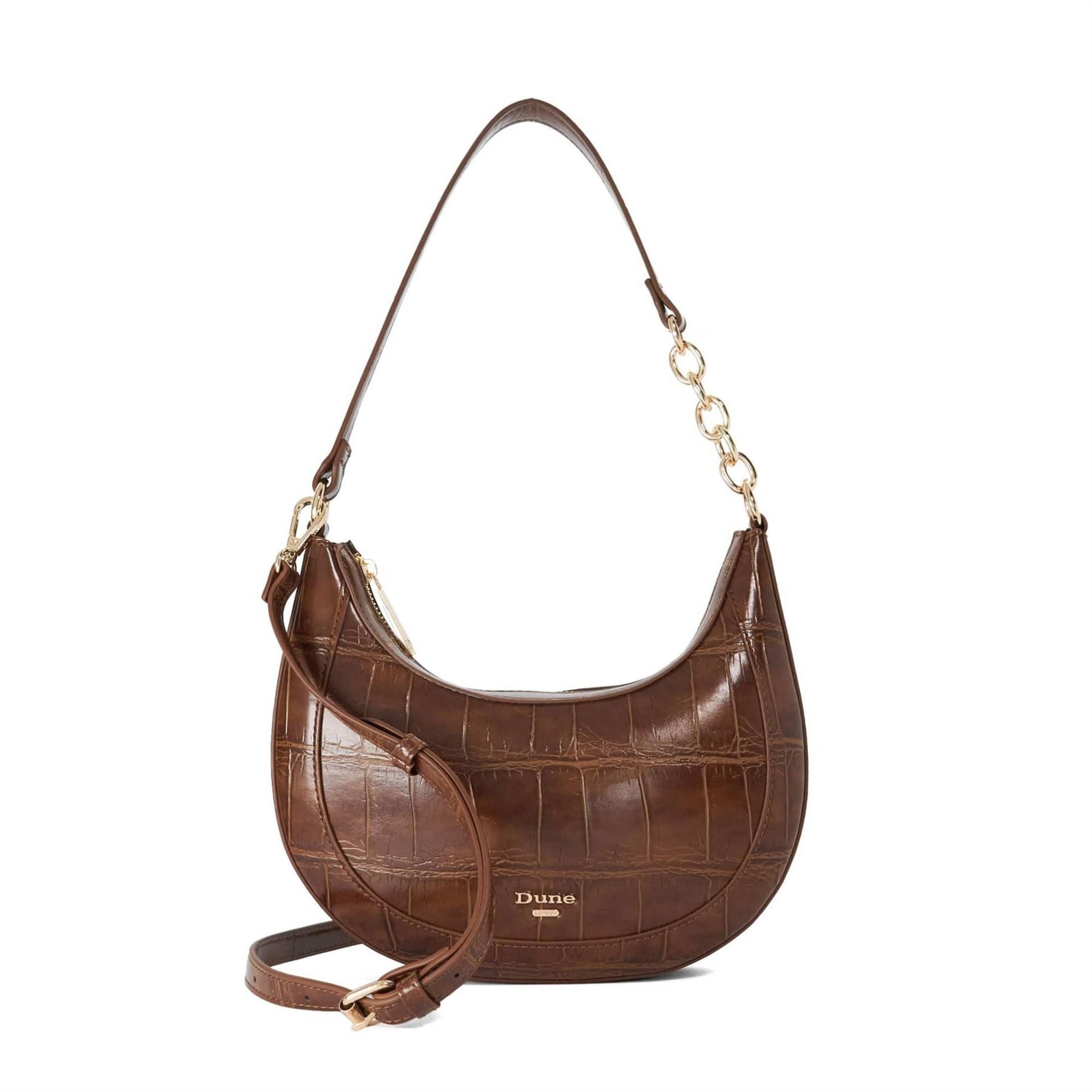 Dune London Diversion Marble Patterned Crescent Hobo Bag