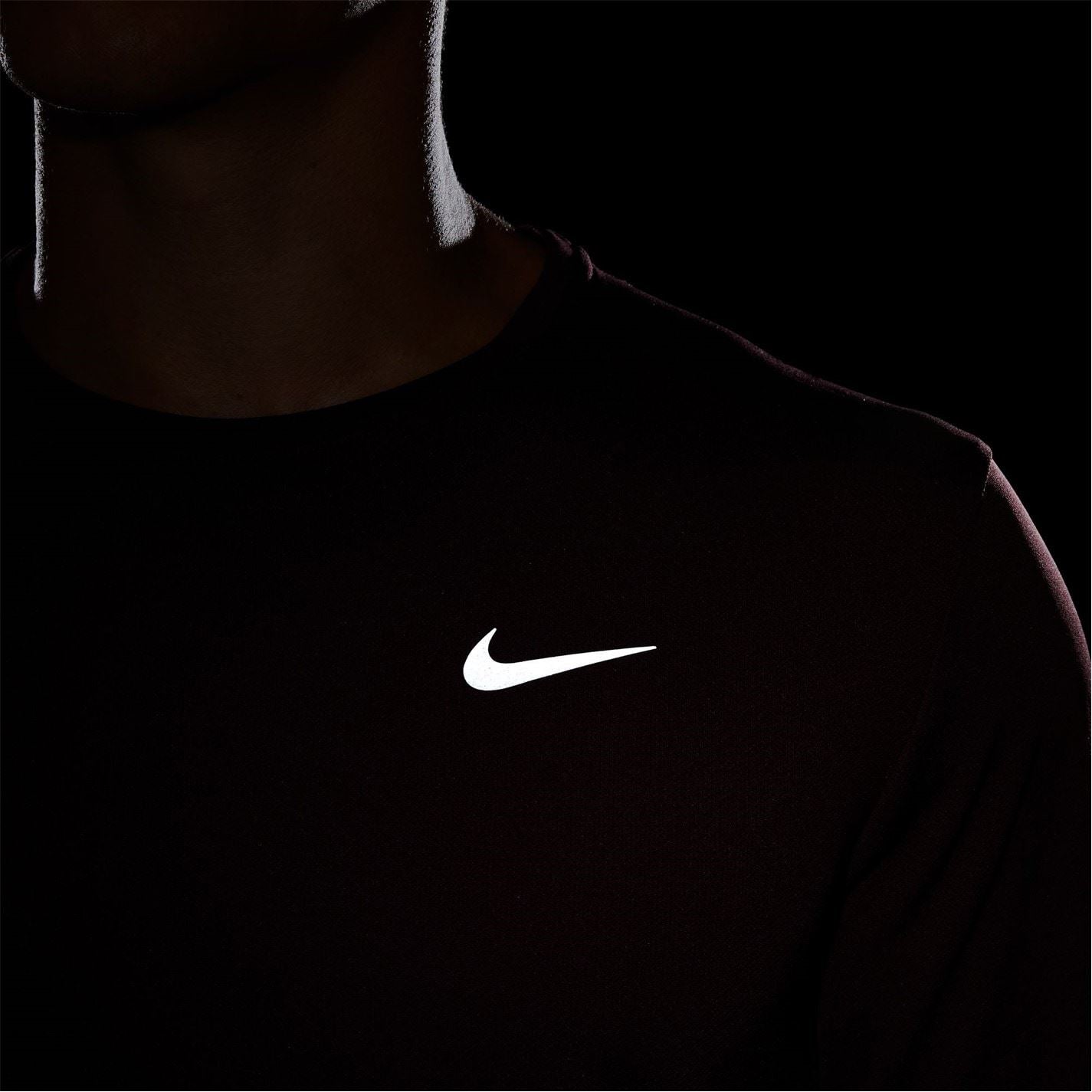 Nike Mens Miler Dri Fit Uv Long Sleeve Running Top