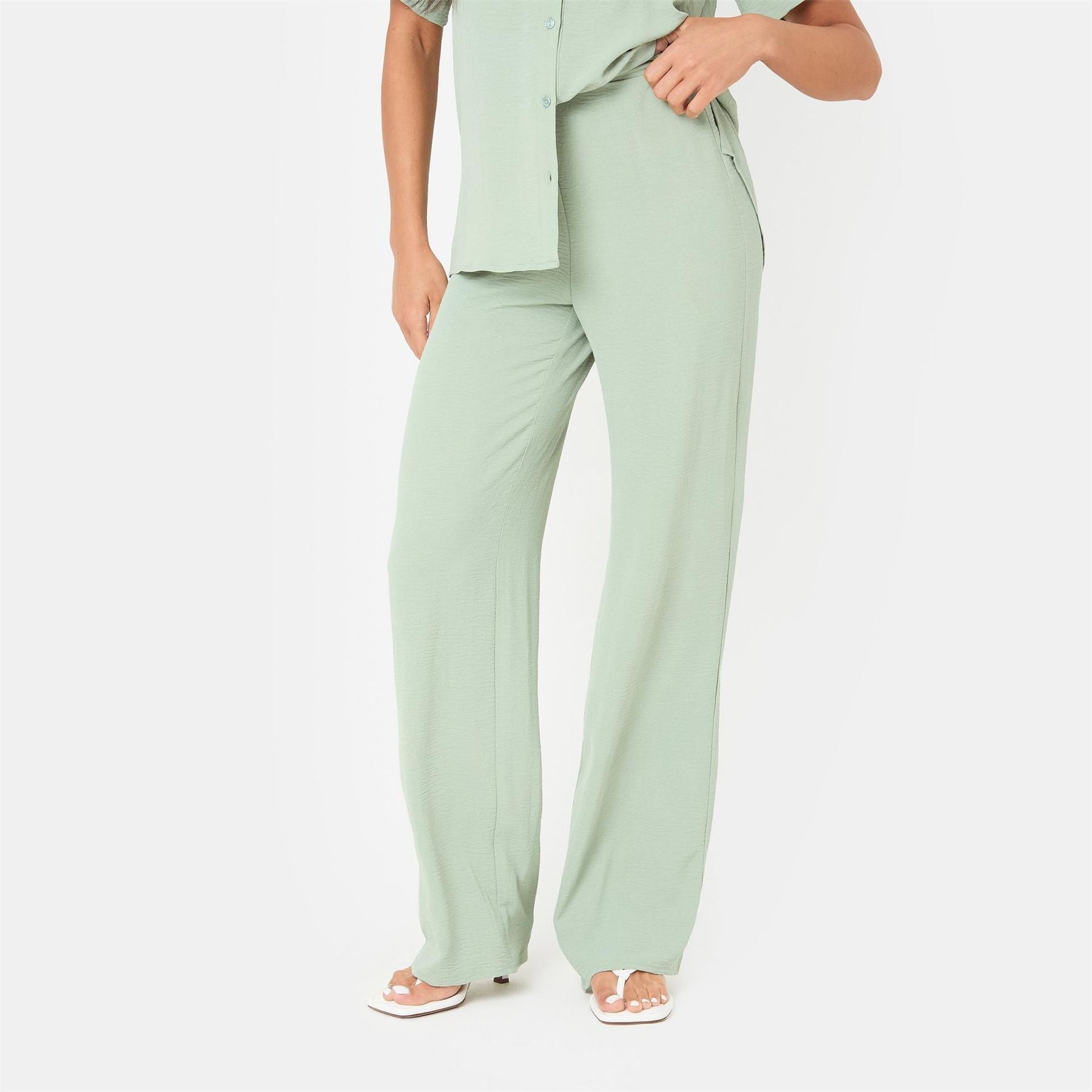 I Saw It First Crepe Wide Leg Trousers