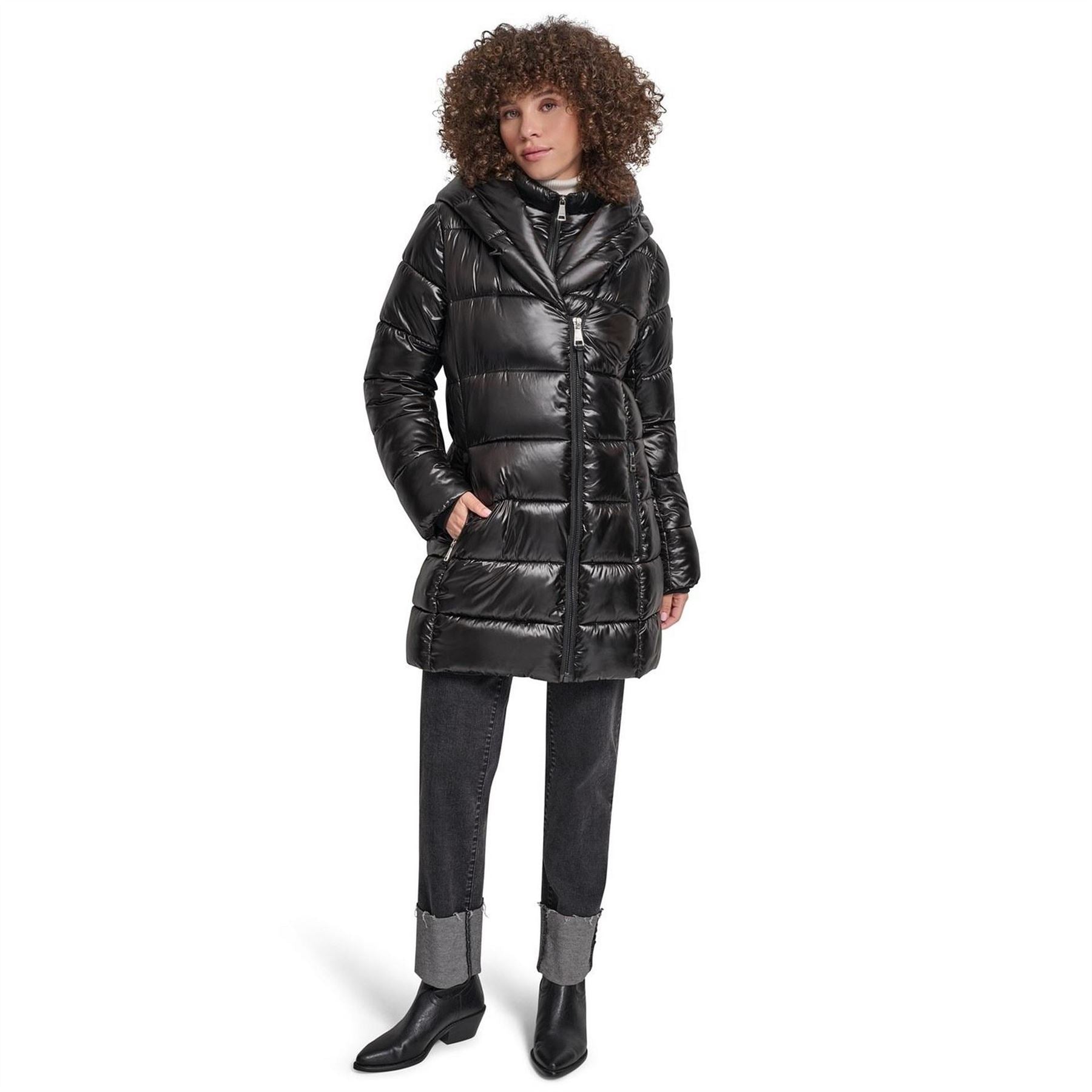 DKNY Medium Shine Puffer Jacket