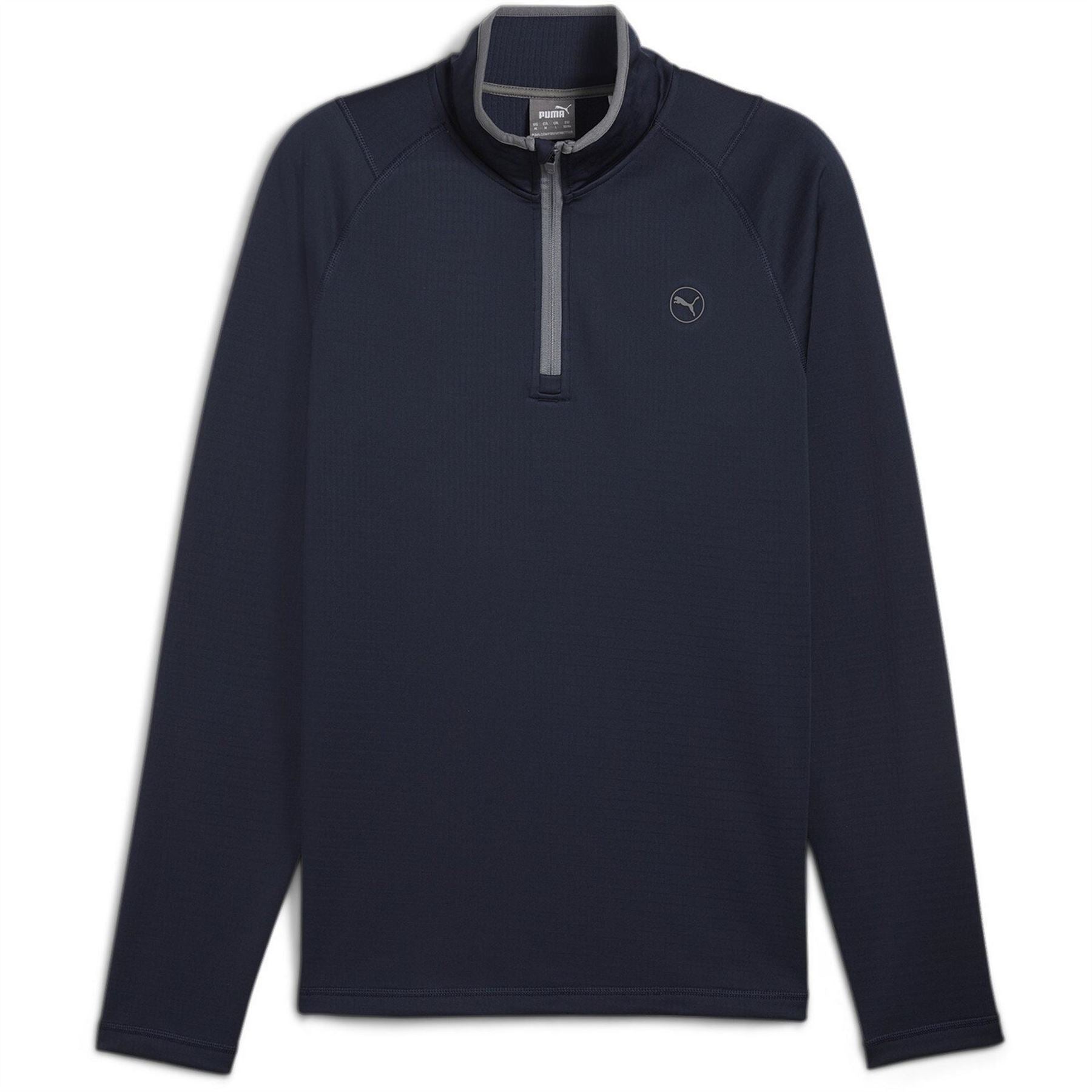 Puma Fleece Quarter Zip Long Sleeve Performance Polo Shirt