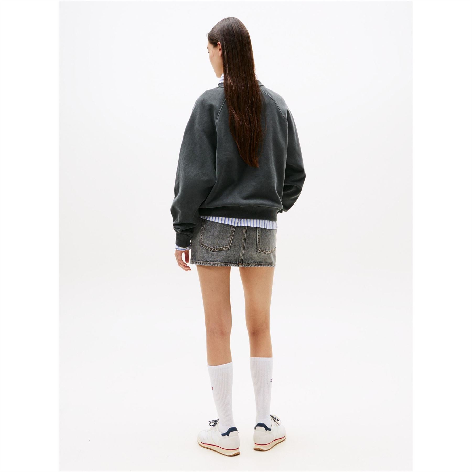 Tommy Jeans Leopard Embroidered Crew Neck Long Sleeve Sweatshirt