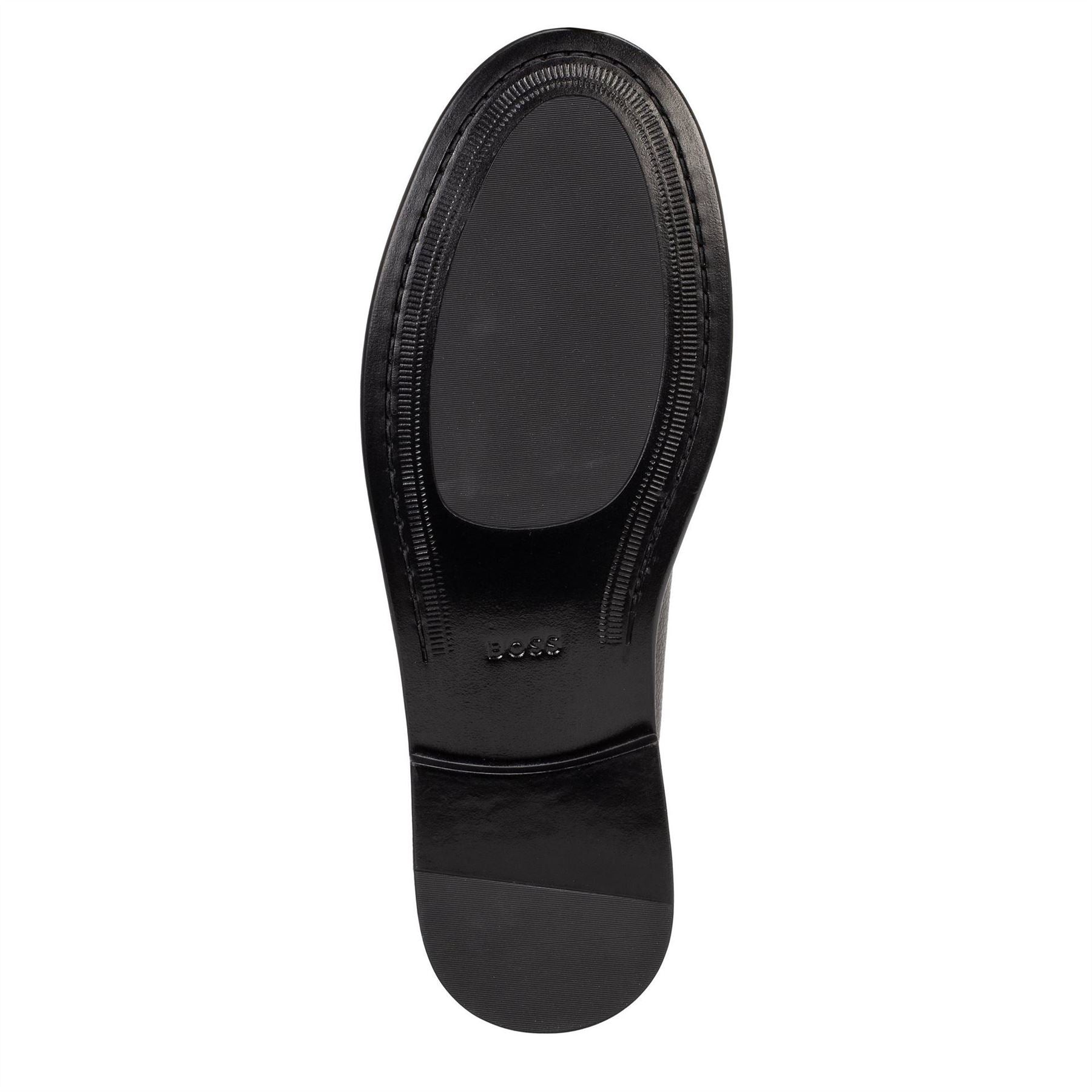 Boss Leather Slip On Loafers With Embossed Logo (tevan)