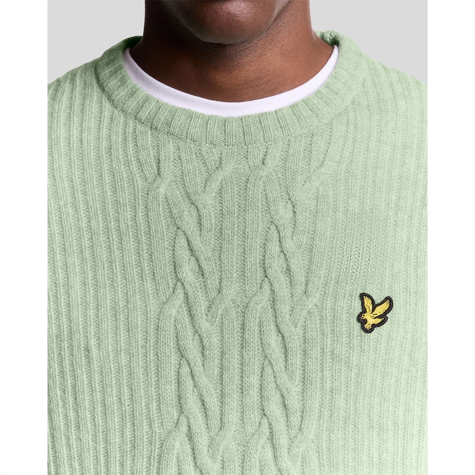 Lyle and Scott Embroidered Eagle Logo Crew Neck Long Sleeve Sweater