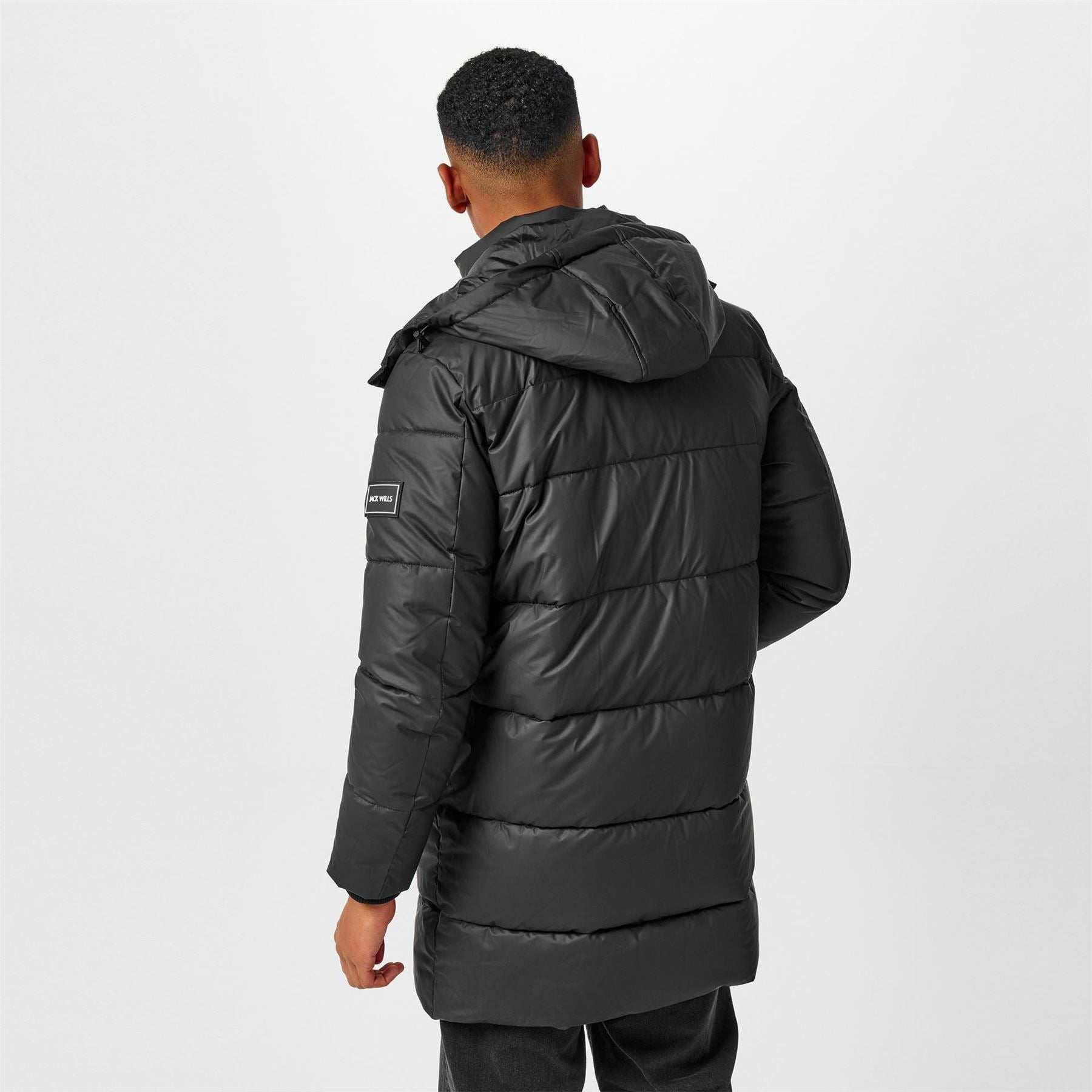 Jack Wills Long Hooded Puffer Jacket