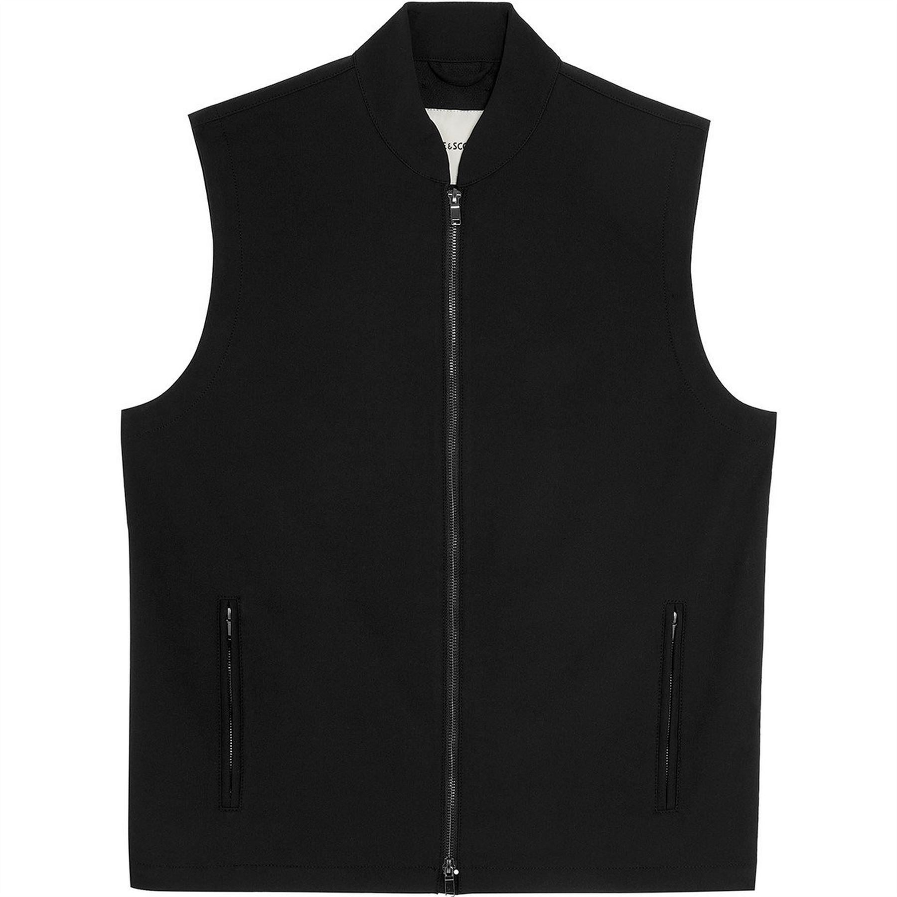 Lyle and Scott Solid Patterned Full Zipper Waist Coat with Zipped Pocket