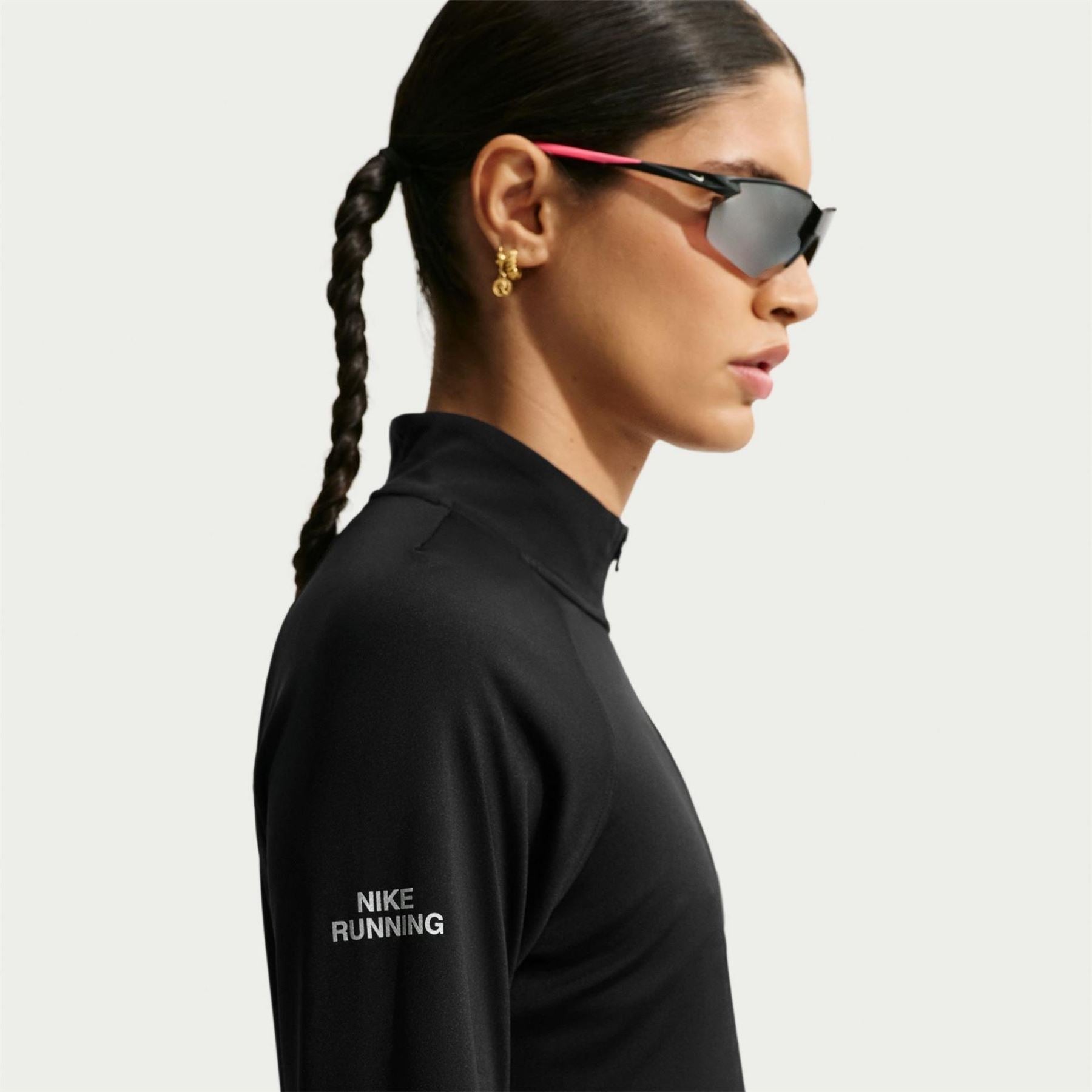 Nike Tempo Flash Half Zip Long Sleeve Performance T-Shirt