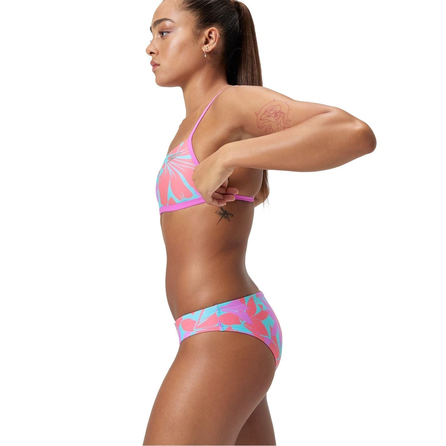 Speedo Allover Digital Hipster Performance Bikini Bottoms