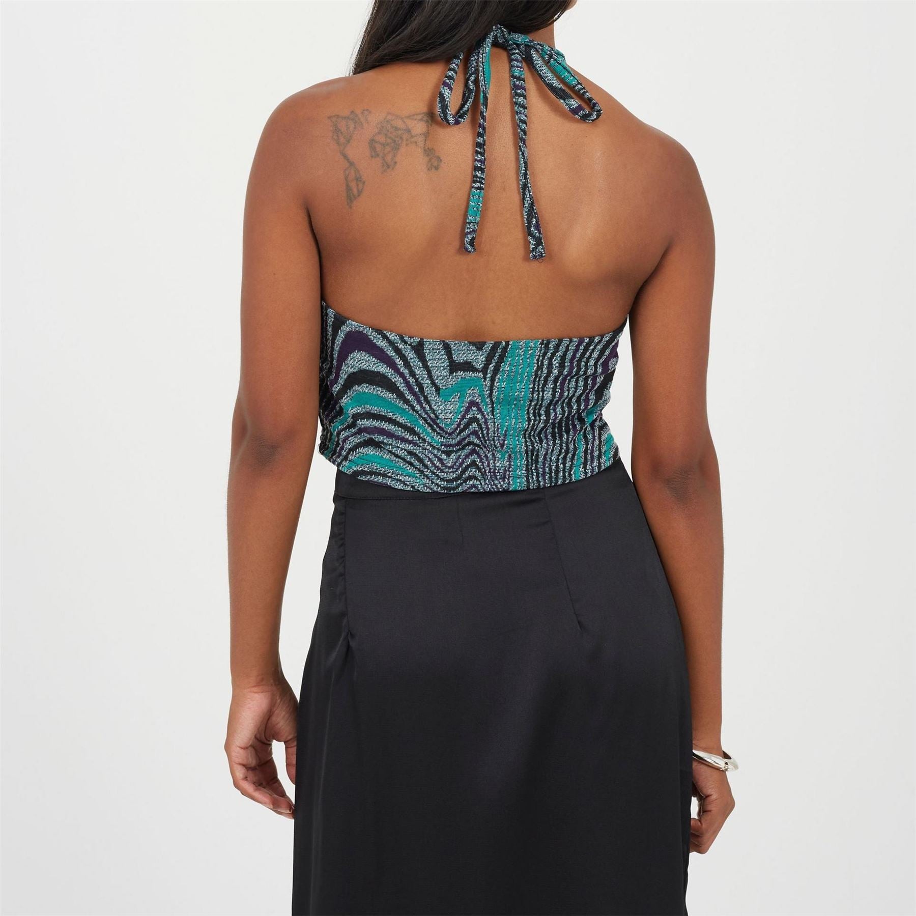 Brave Soul Halter Neck Jacquard Top