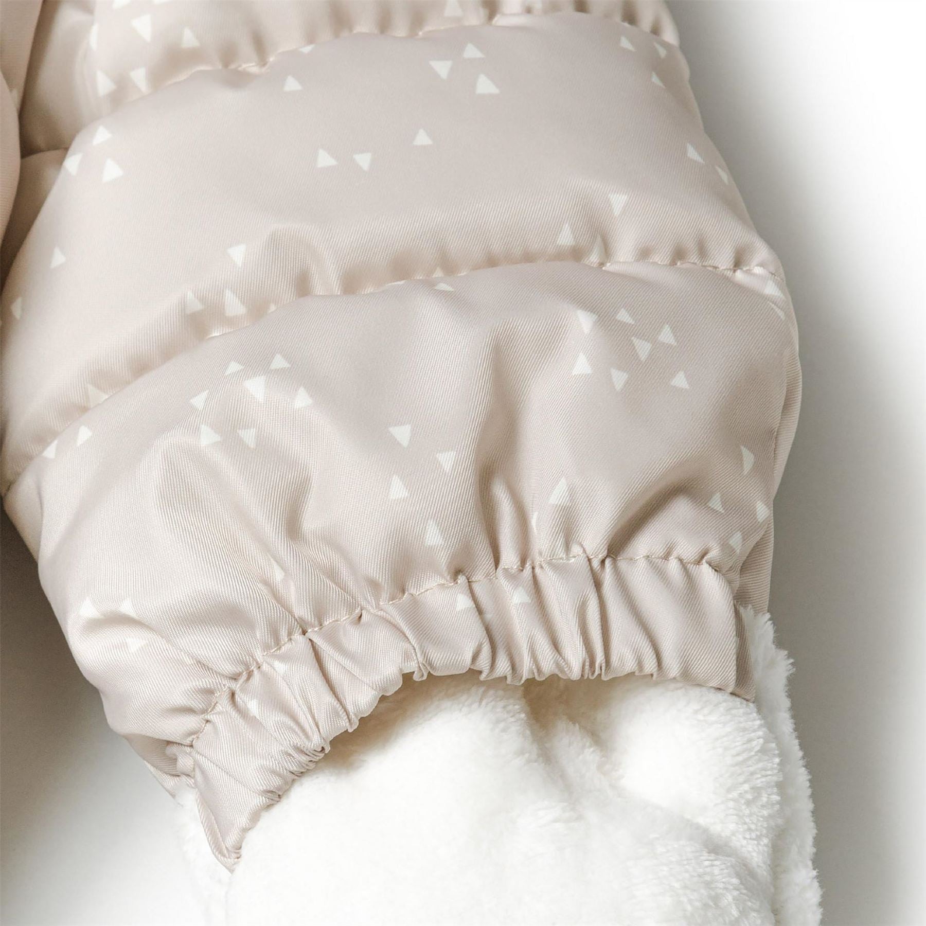 Minoti Boys Baby Snowsuit Fixed Hood Double Zip Beige
