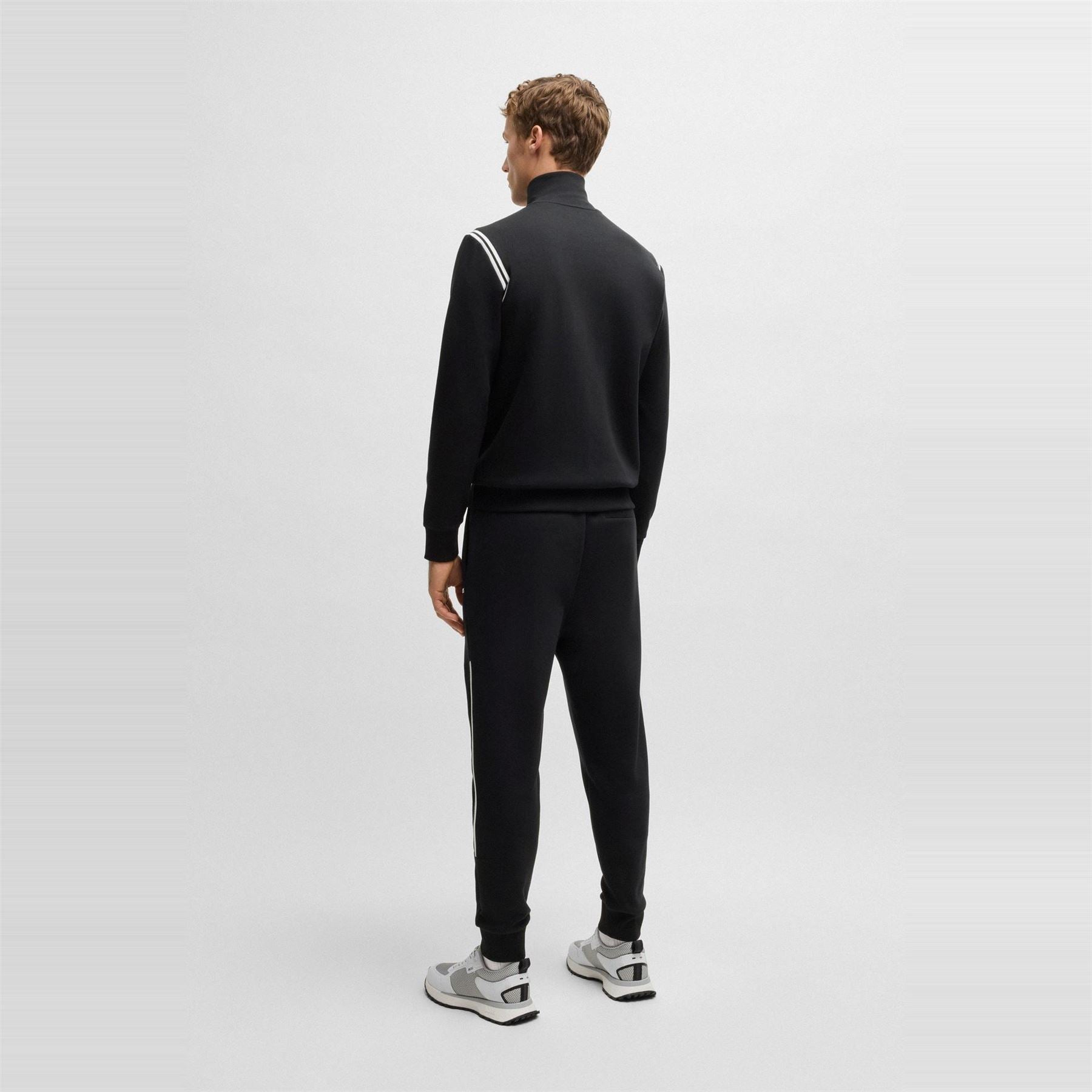 Boss Zip Neck Long Sleeve Sweatshirt Jogger Full Tracksuit