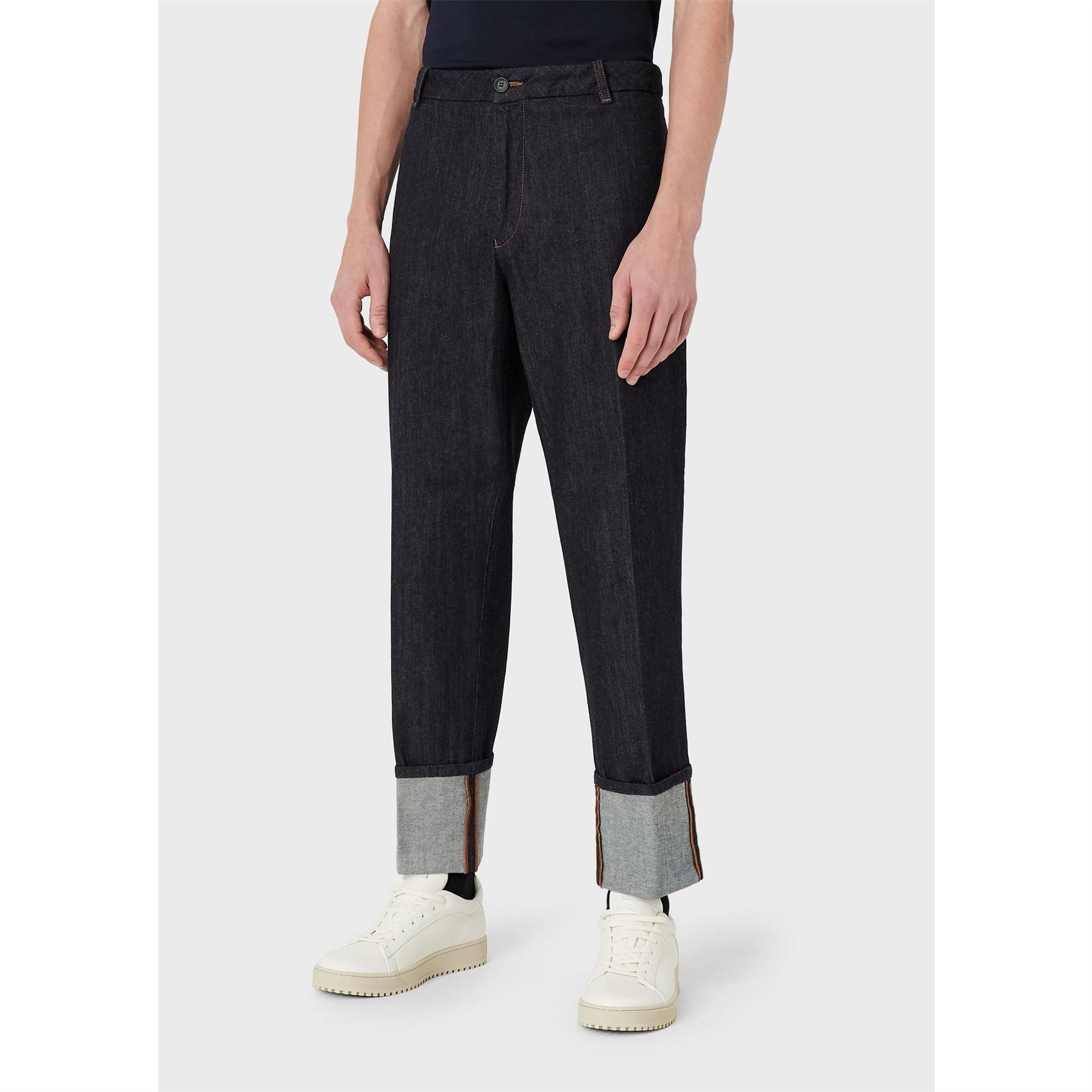 Emporio Armani Denim Turn Up Straight Leg Jeans