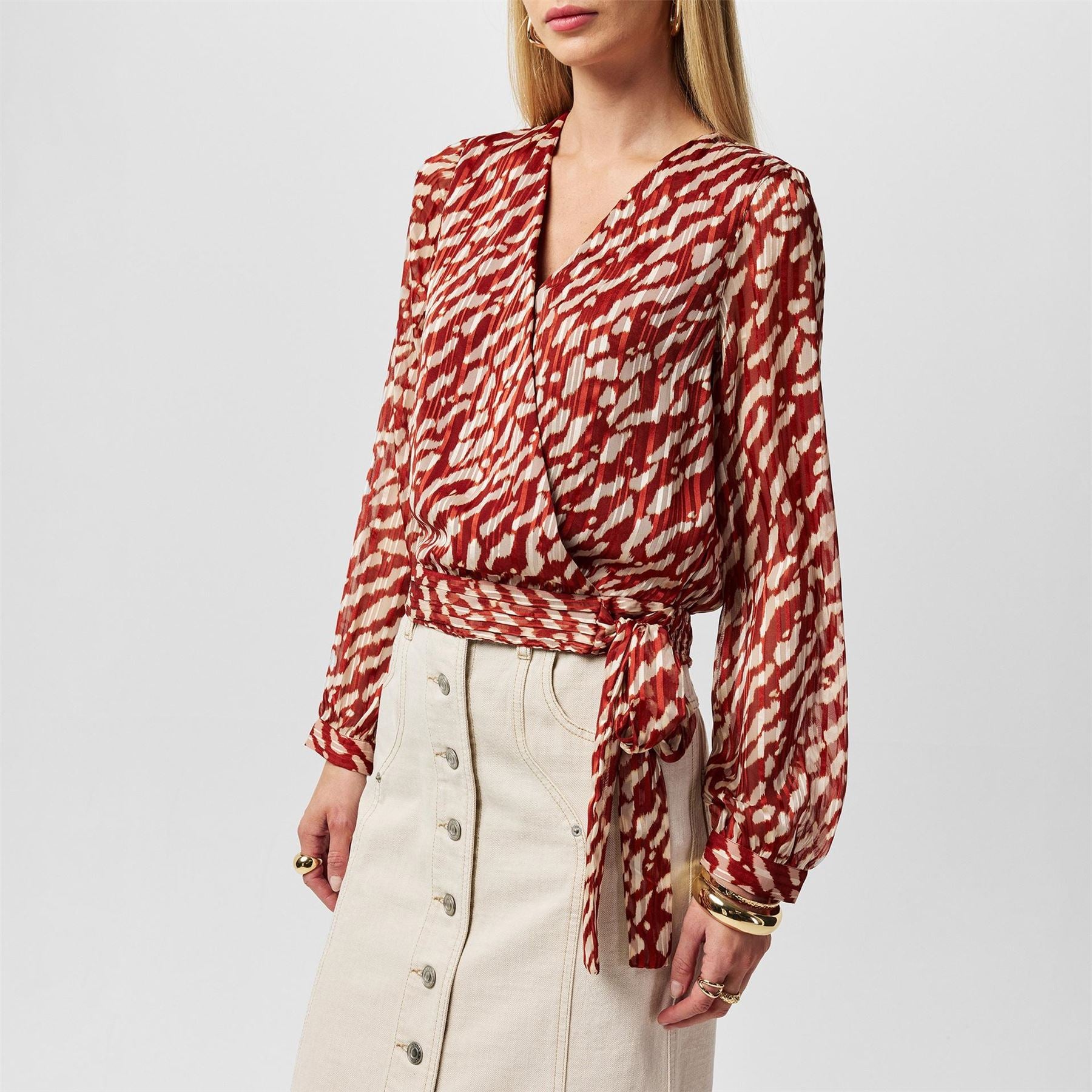 Vero Moda Rie Wrap Long Sleeve Blouse