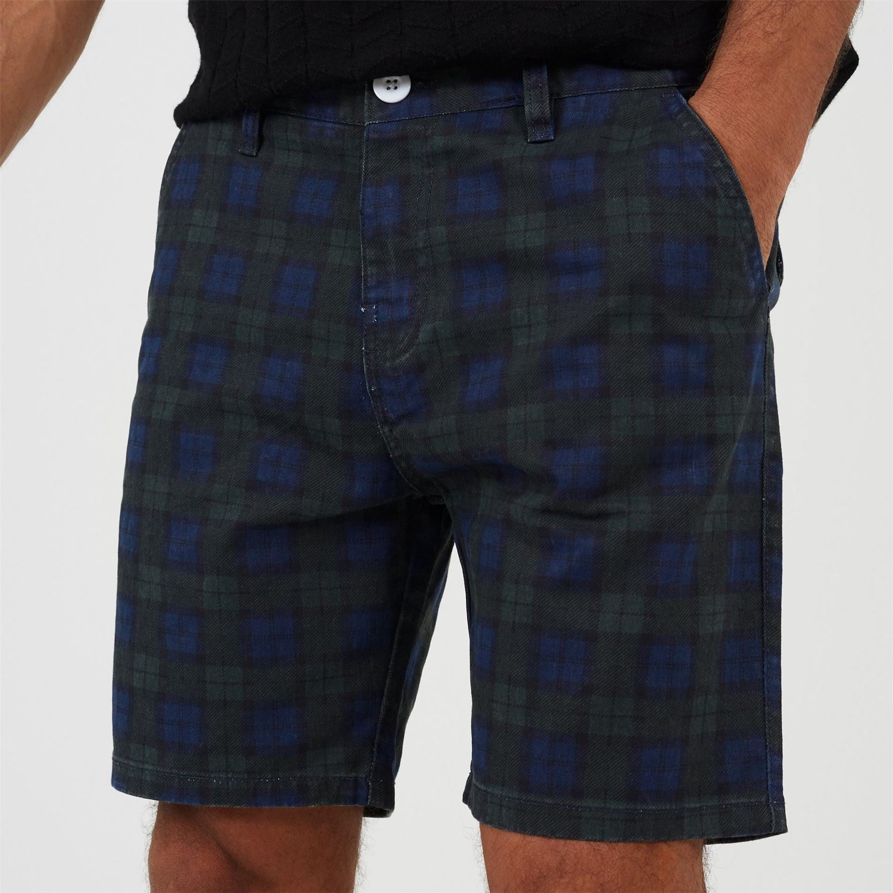 Brave Soul Print Cotton Twill Shorts