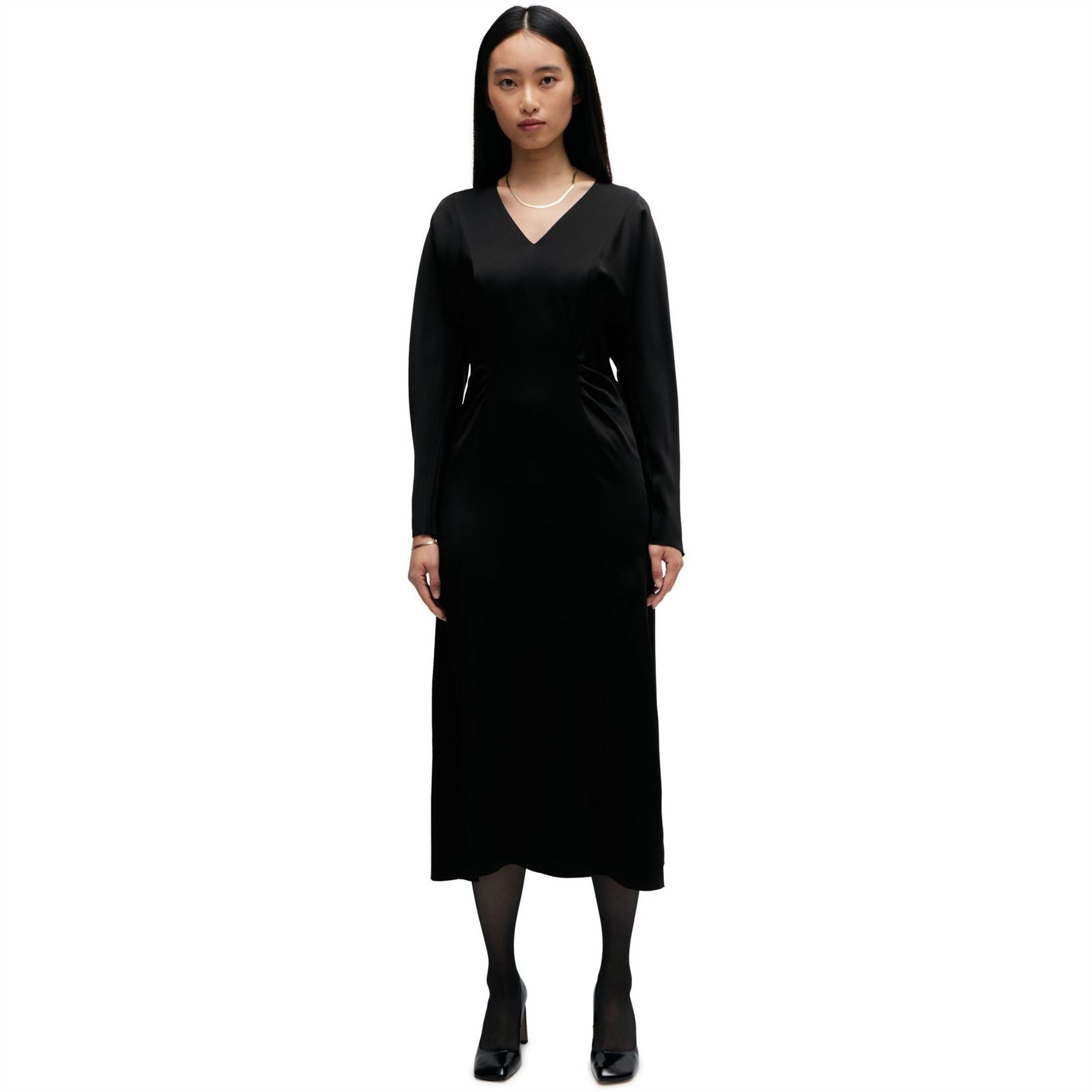 Boss V-Neck Midi A-Line Dress