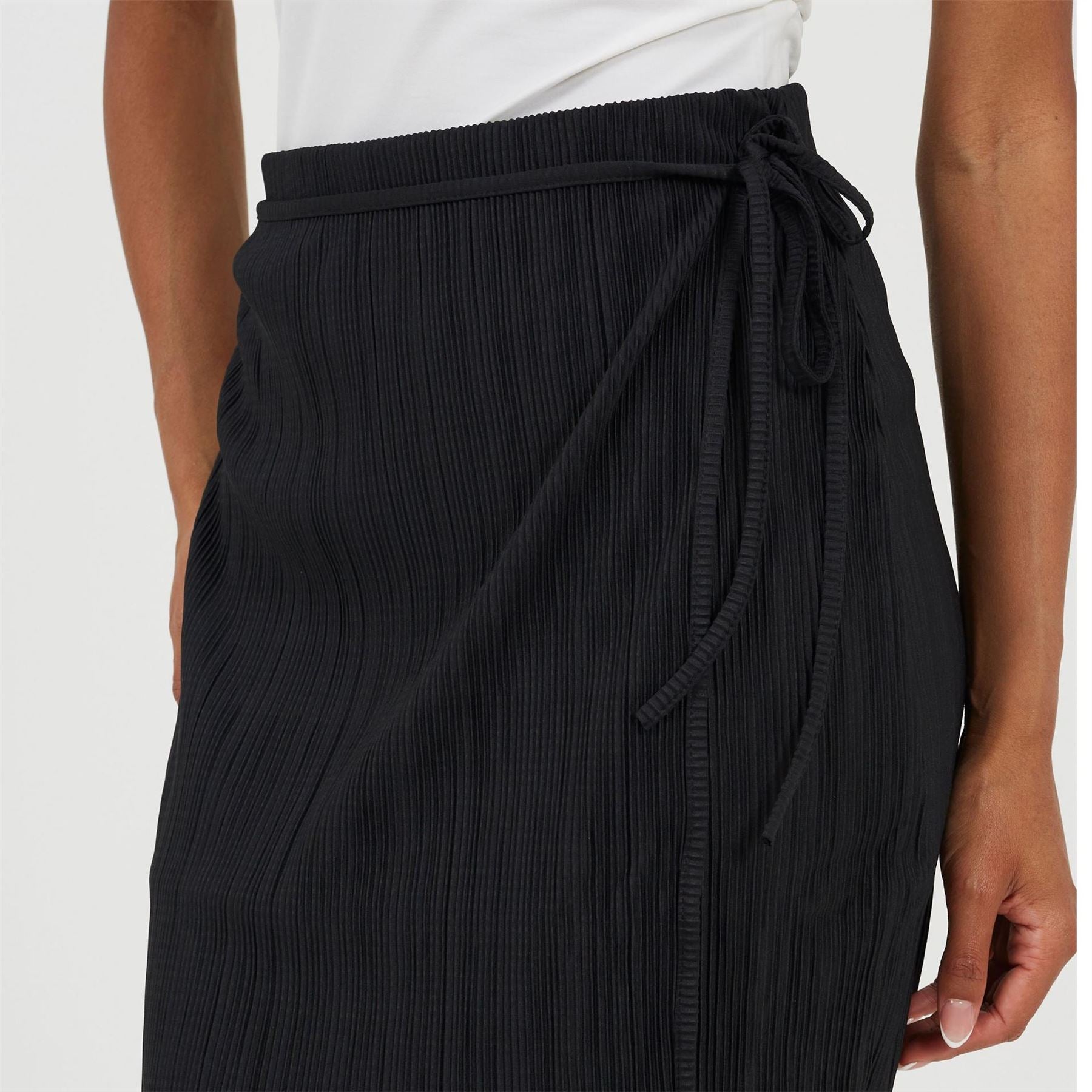 Brave Soul Womens Side Tie Plisse Mini Skirt
