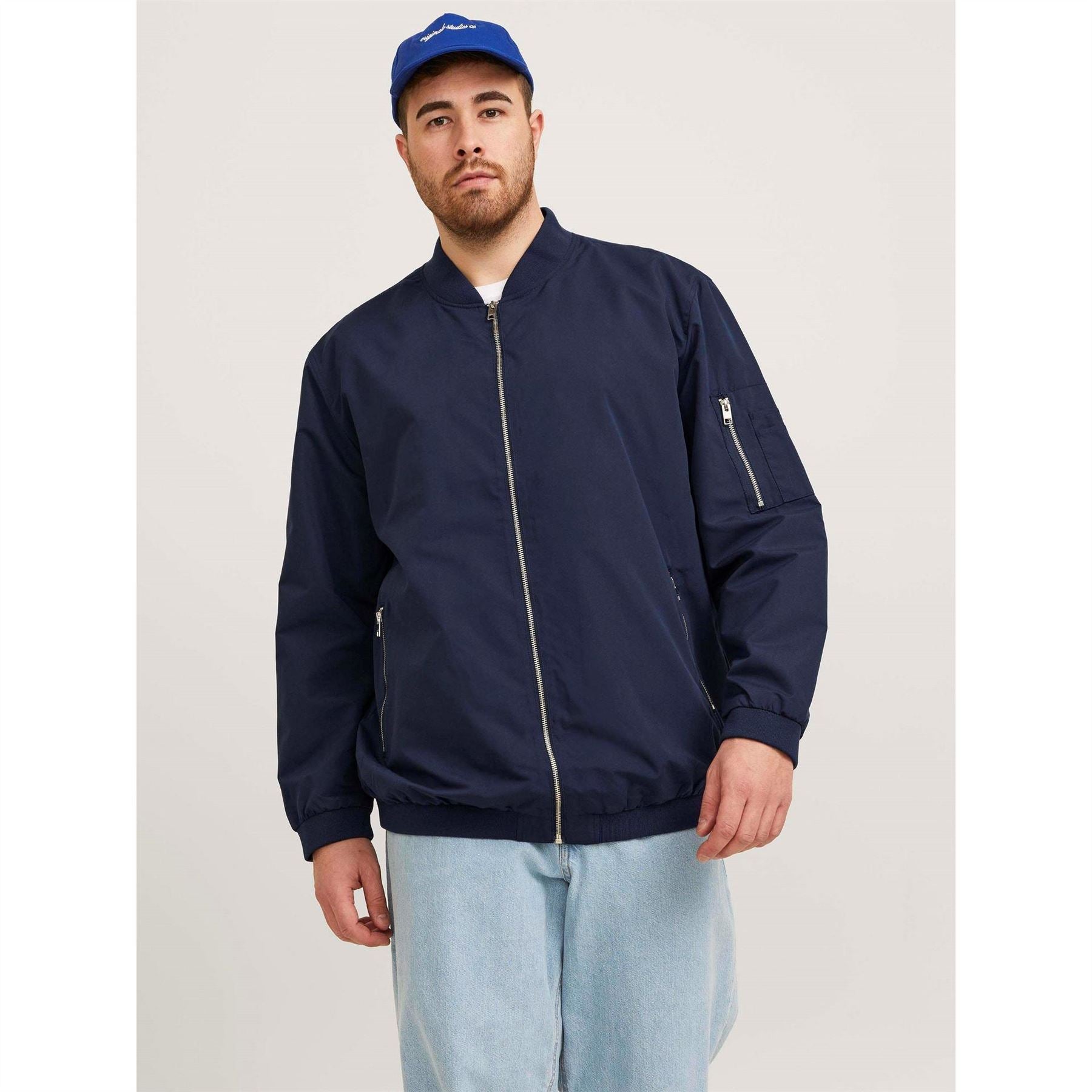 Jack and Jones Rush Plus Size Long Sleeve Bomber Jacket