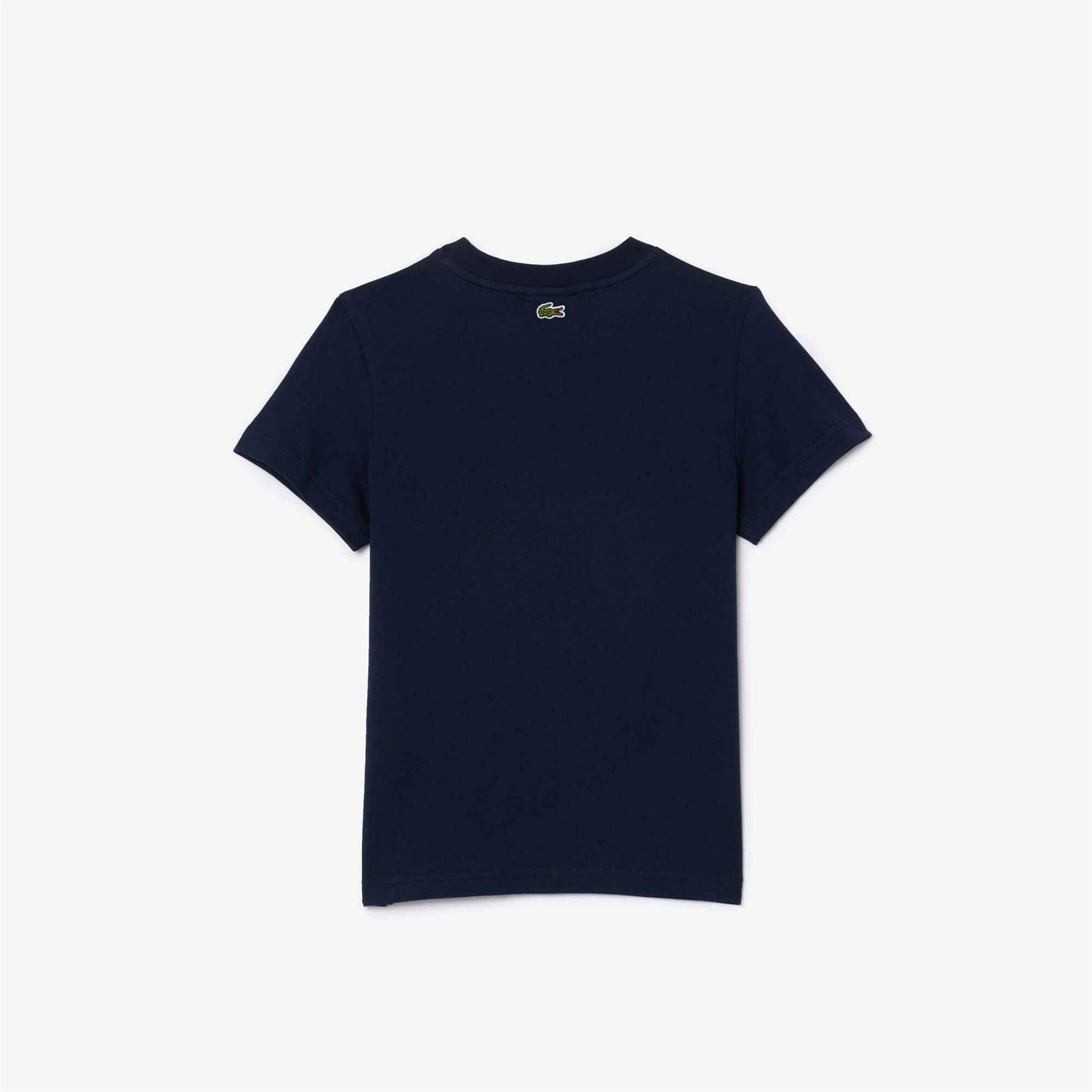 Lacoste Junior Crocodile Print Lacoste Lettering Regular Fit Crew Neck T-Shirt