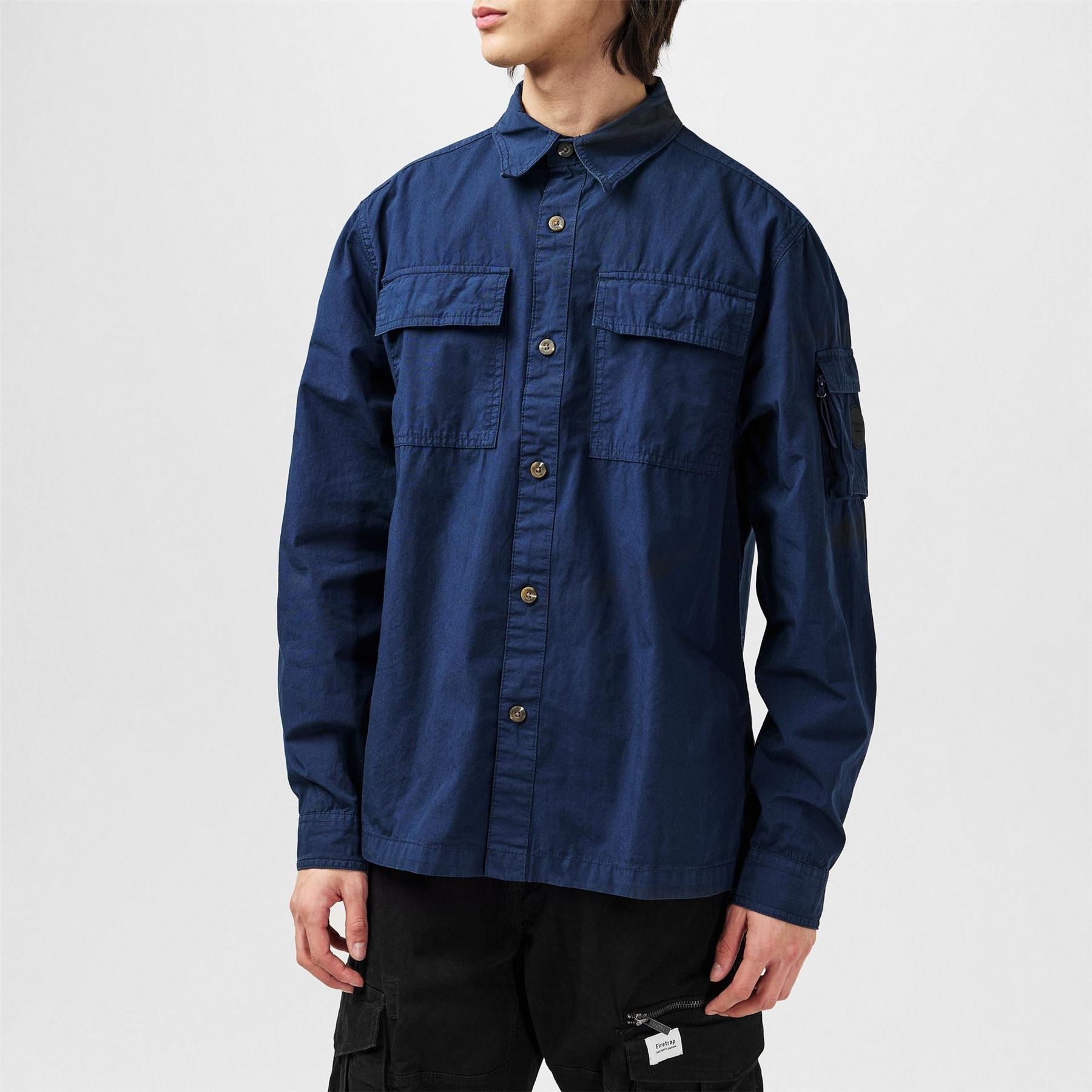 Firetrap Andor Cotton Long Sleeve Utility Overshirt