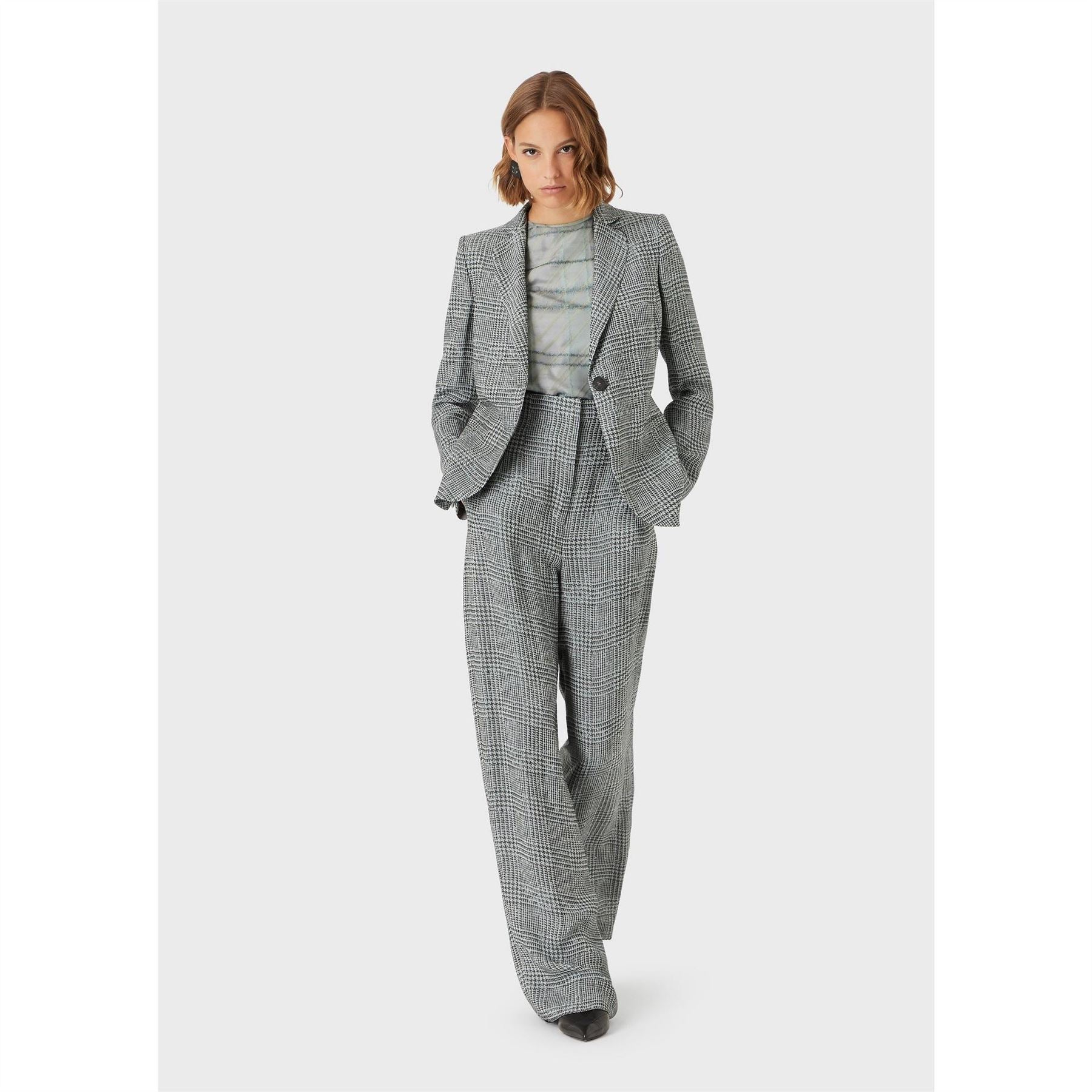 Emporio Armani Fine Knit Zip Up Wide Leg Trousers