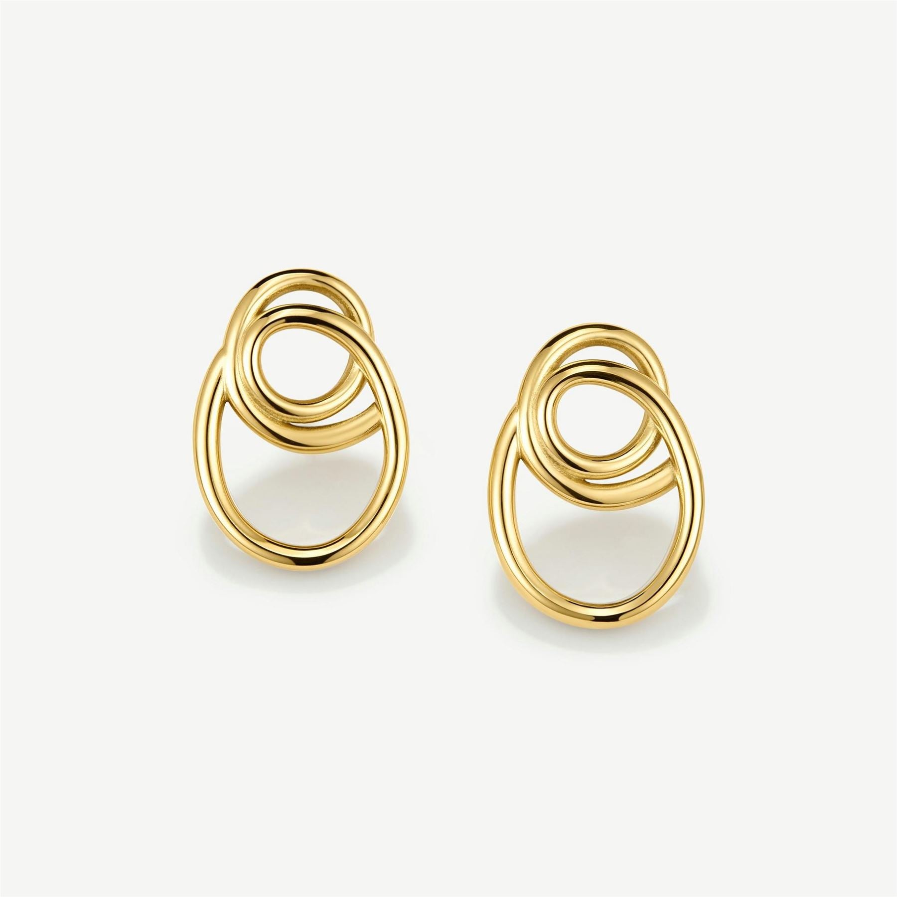 D.Louise Intertwined Stainless Steel Stud Earrings