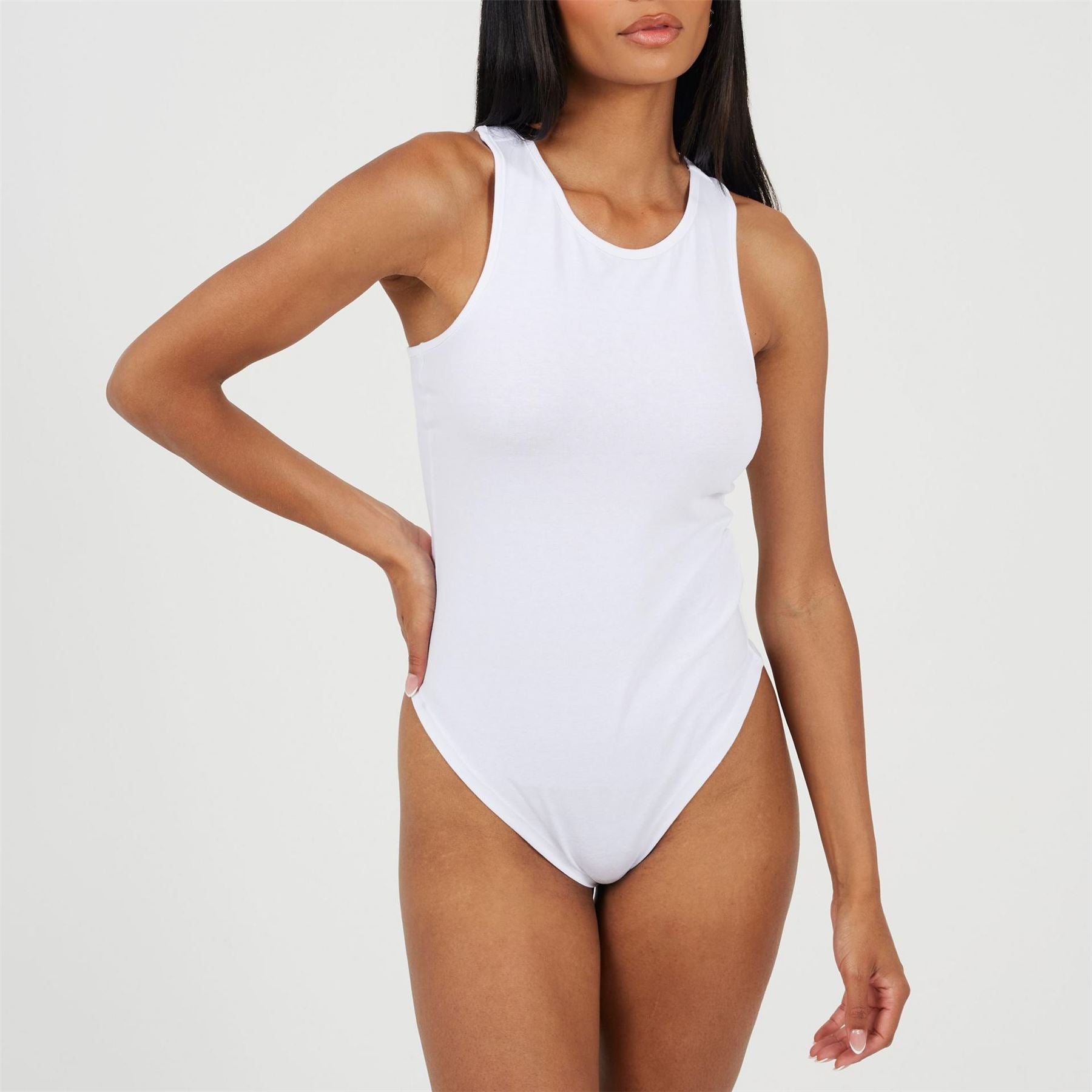 Brave Soul Womens Soft Jersey Racer Back Bodysuit