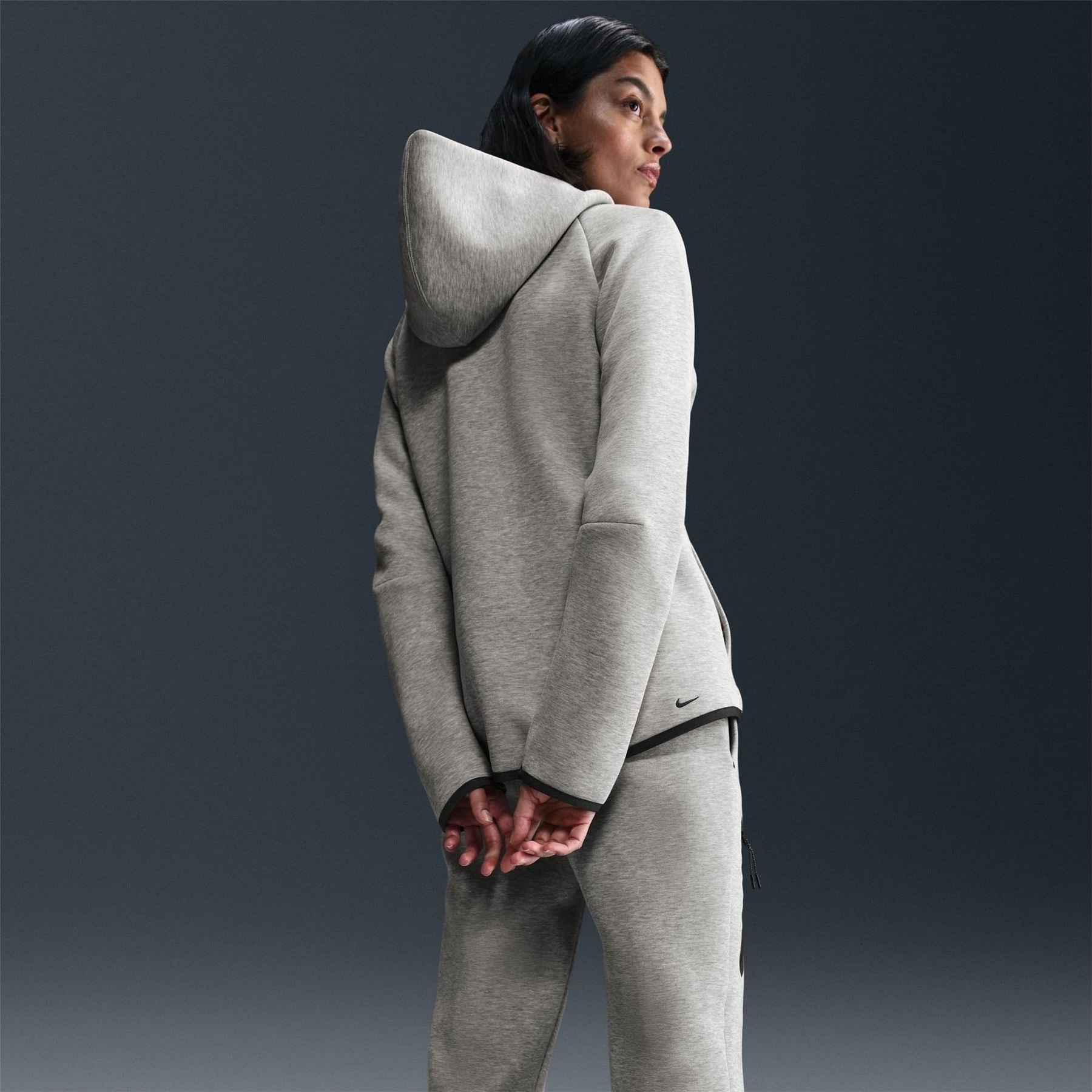 Nike Tech Solid Patterned Hooded Neck Jacket