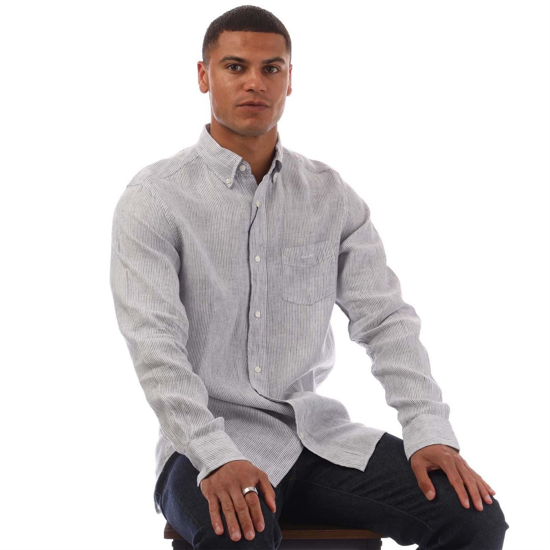 Gant Regular Fit Striped Linen Shirt