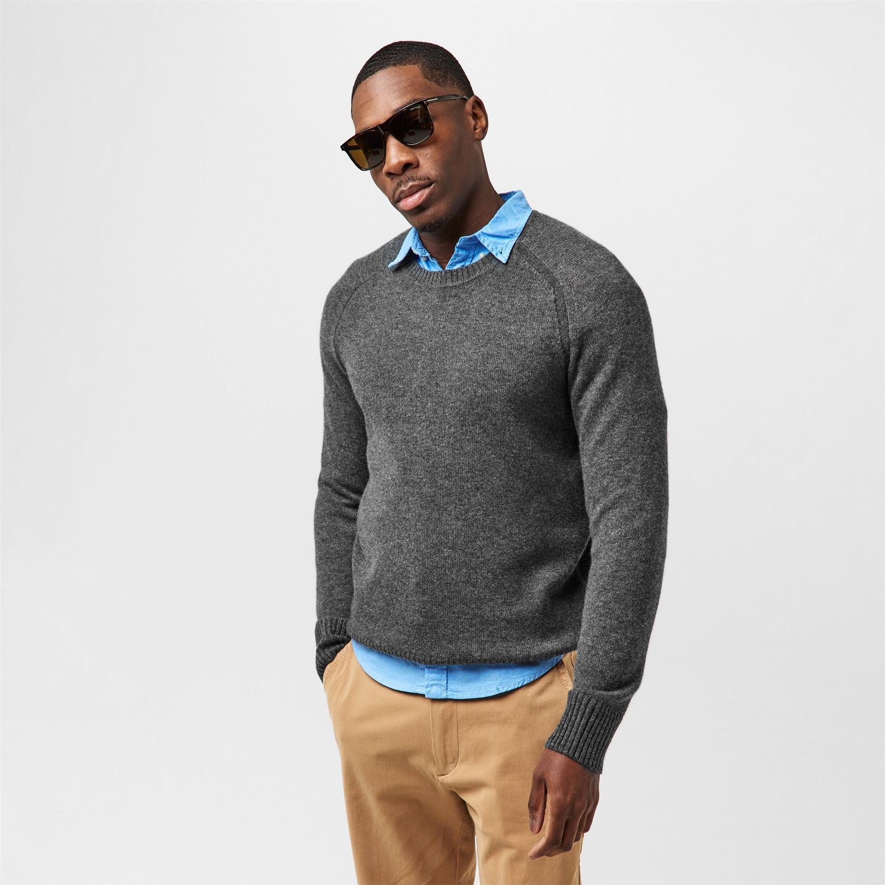 Boss Crew Neck Raglan Long Sleeve Sweater