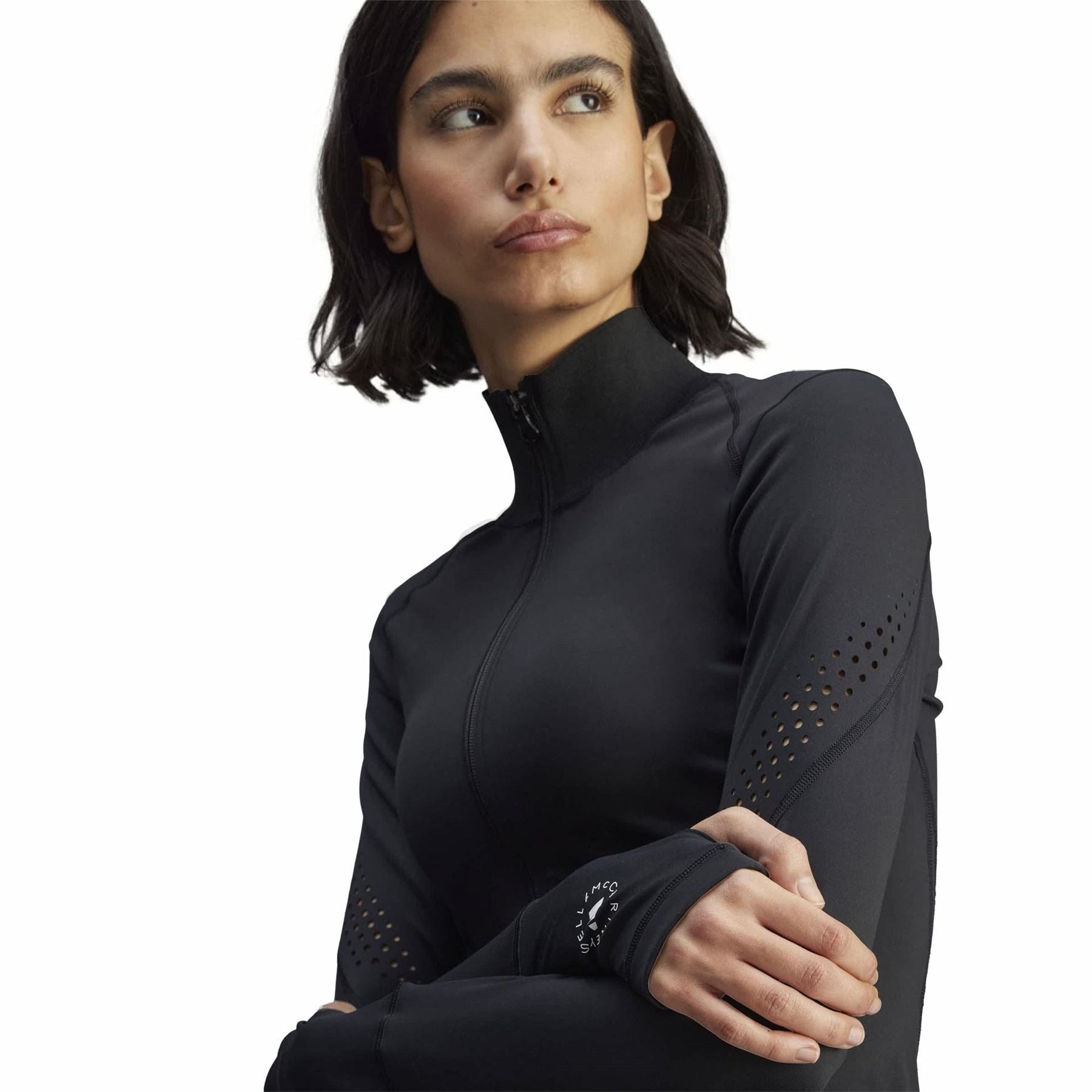 adidas by Stella McCartney Funnel Neck High Collar Long Sleeve Raglan Athletic Top