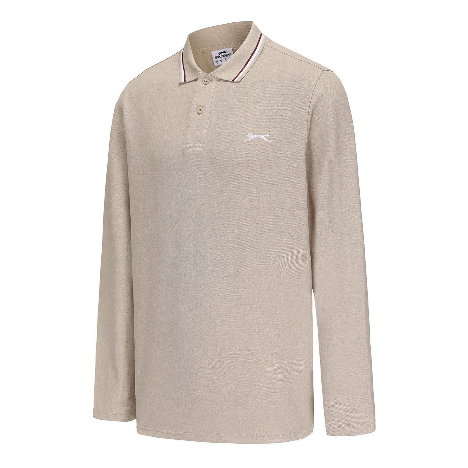 Slazenger Mens Long Sleeve Tipped Polo